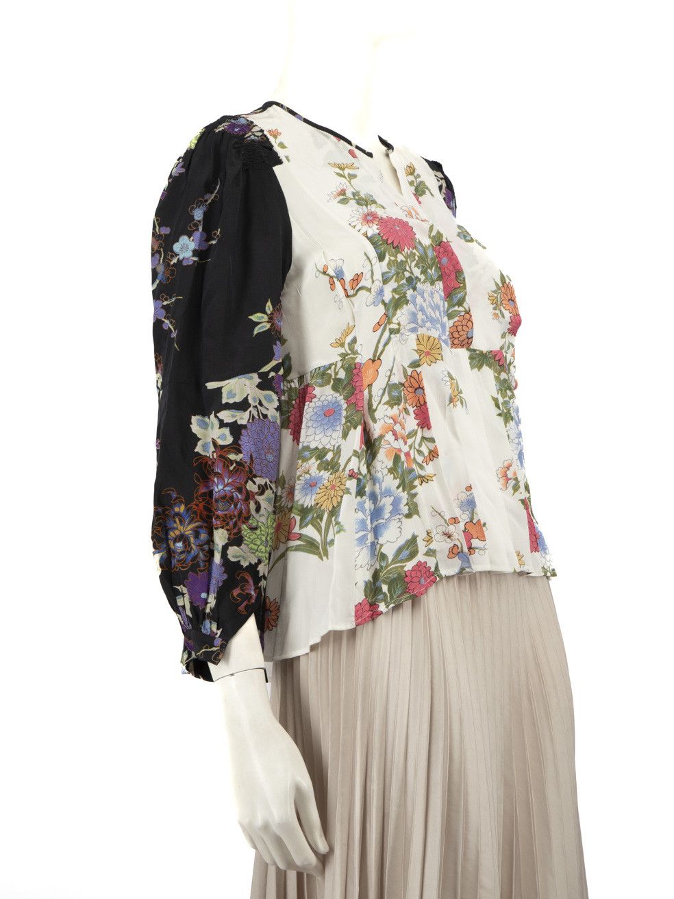 Isabel Marant Silk Floral Print Pleated Blouse Size XS / US 0-2 / IT 36-38 - 2 Thumbnail