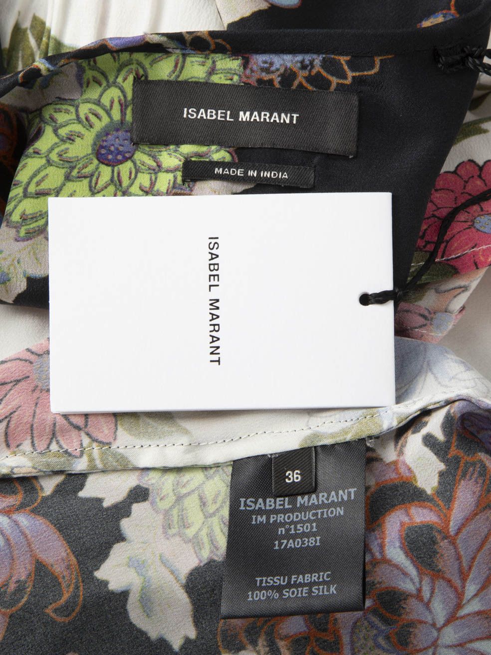 Isabel Marant Silk Floral Print Pleated Blouse Size XS / US 0-2 / IT 36-38 - 8 Thumbnail