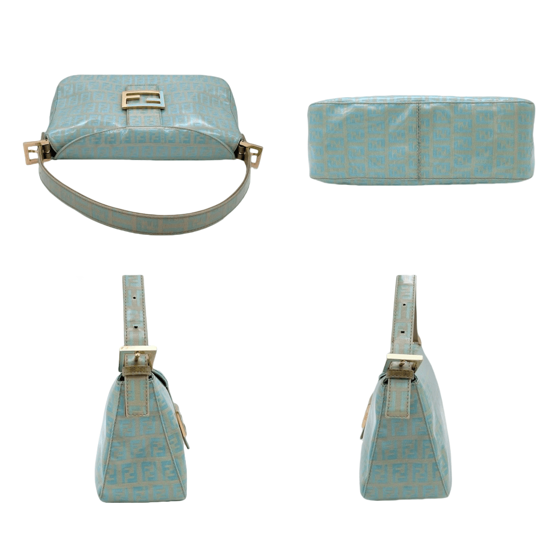 Fendi Fendi Zucchino Round Mouth Mamma Bucket Shoulder Bag Light Blue Ghw Size ONE SIZE - 8 Thumbnail