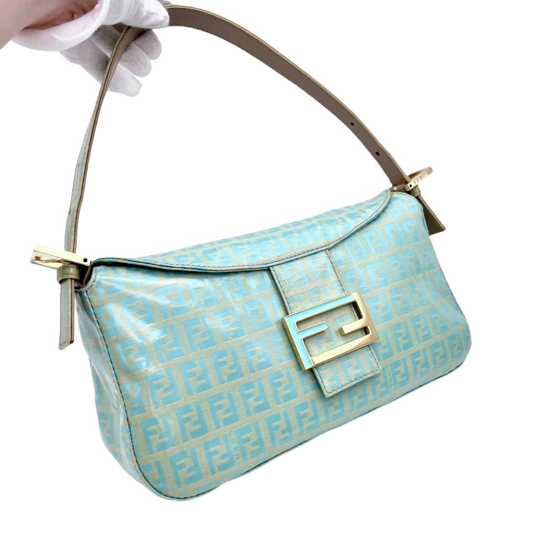 Fendi Fendi Zucchino Round Mouth Mamma Bucket Shoulder Bag Light Blue Ghw Size ONE SIZE - 4 Thumbnail