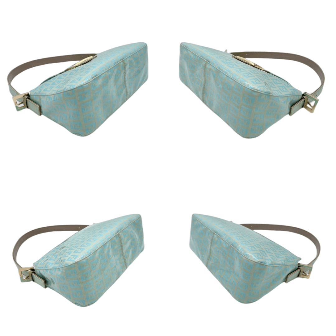 Fendi Fendi Zucchino Round Mouth Mamma Bucket Shoulder Bag Light Blue Ghw Size ONE SIZE - 7 Thumbnail