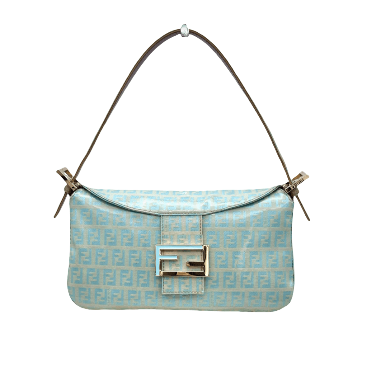 Fendi Fendi Zucchino Round Mouth Mamma Bucket Shoulder Bag Light Blue Ghw Size ONE SIZE - 2 Thumbnail
