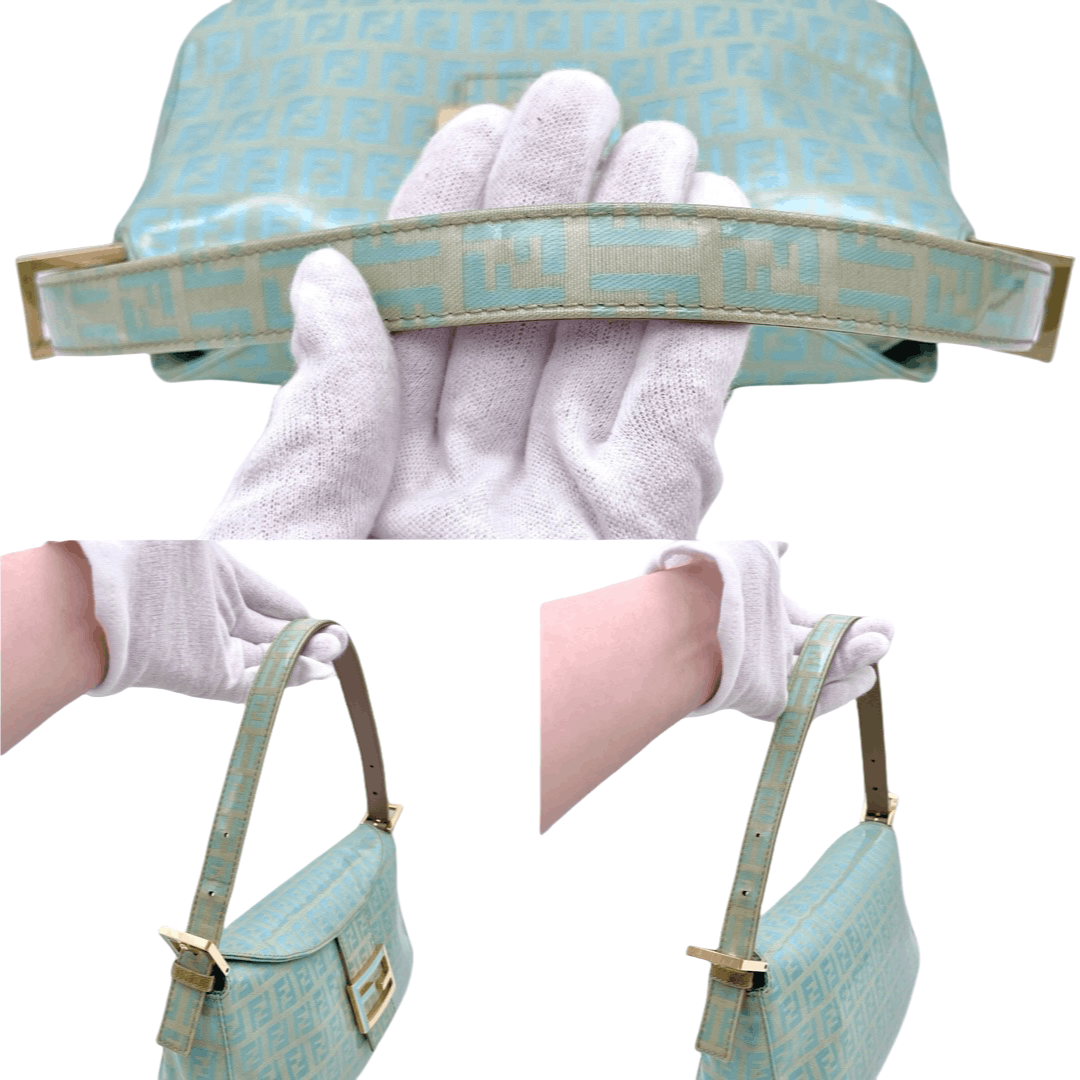 Fendi Fendi Zucchino Round Mouth Mamma Bucket Shoulder Bag Light Blue Ghw Size ONE SIZE - 6 Thumbnail