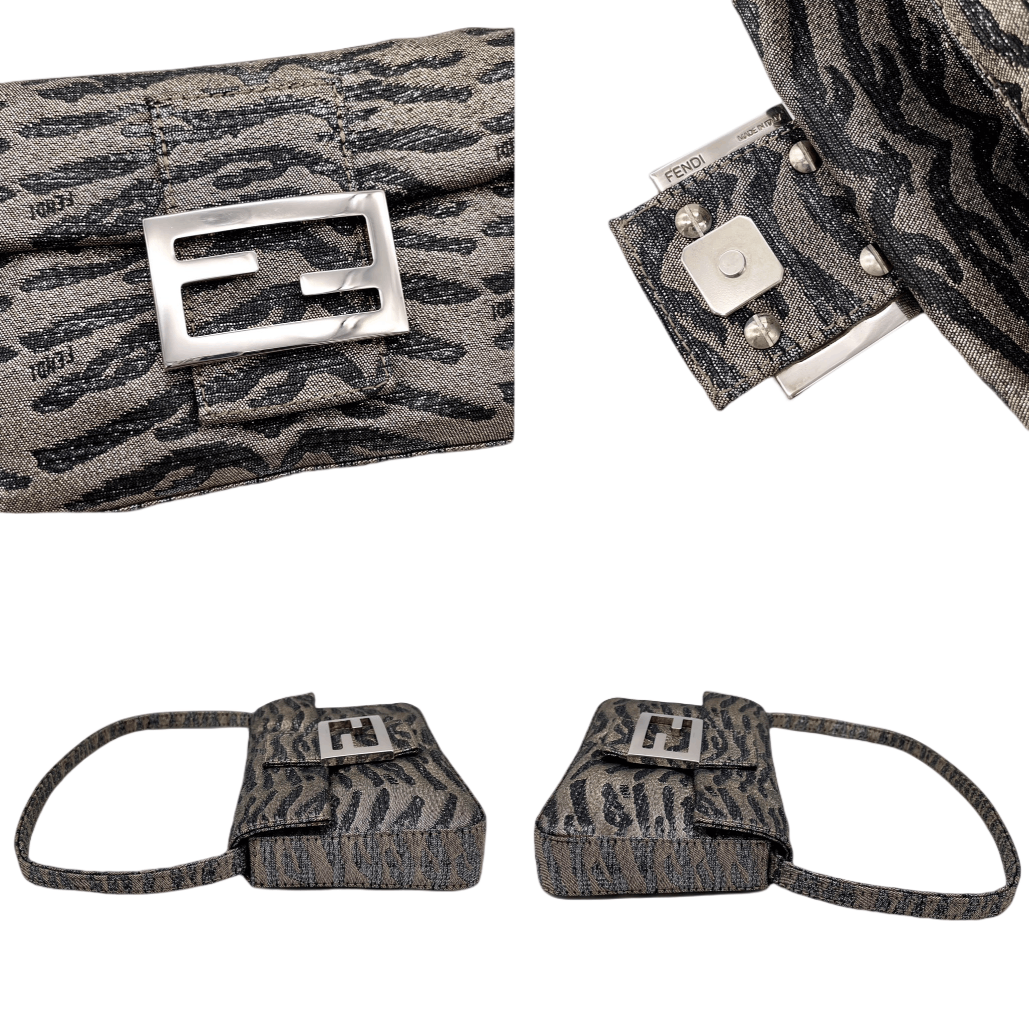Fendi Fendi Tiger Micro Mamma Bucket Shoulder Bag Gray Size ONE SIZE - 6 Thumbnail