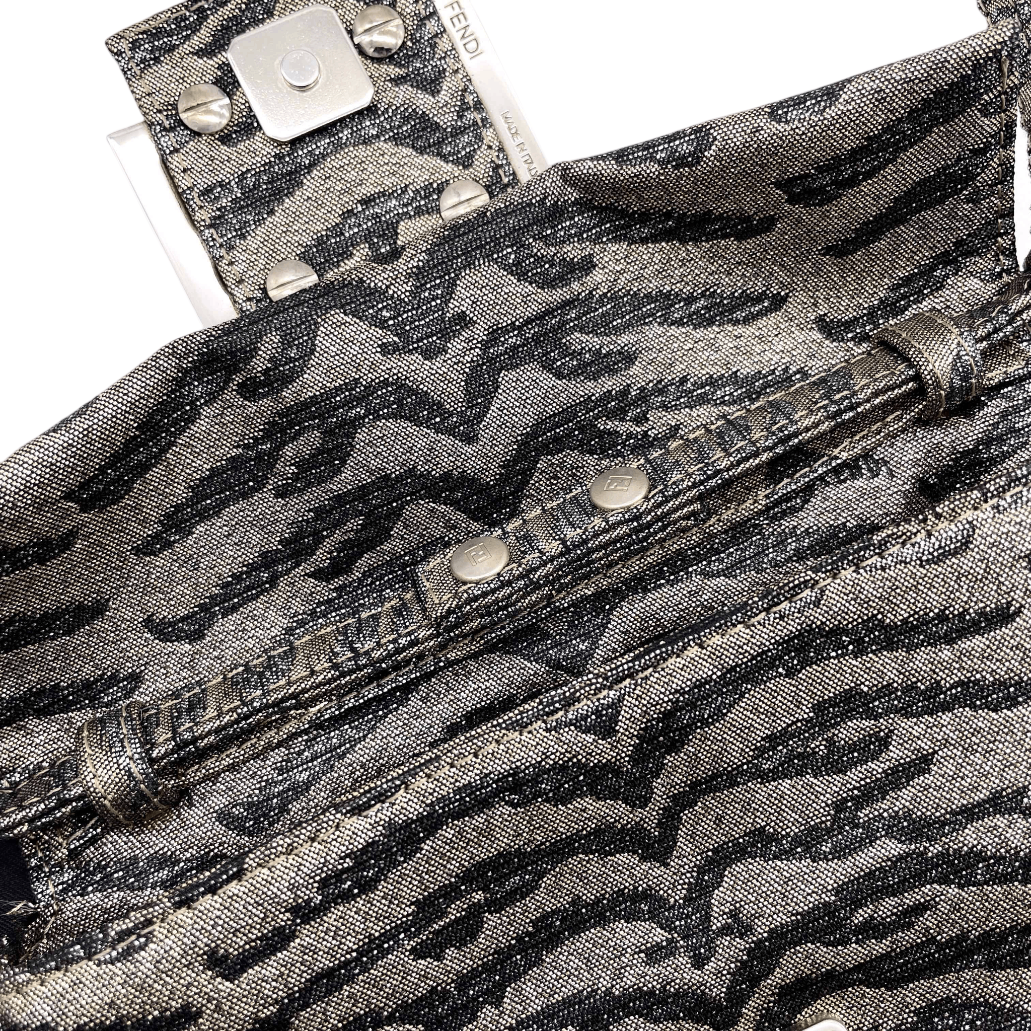 Fendi Fendi Tiger Micro Mamma Bucket Shoulder Bag Gray Size ONE SIZE - 12 Thumbnail