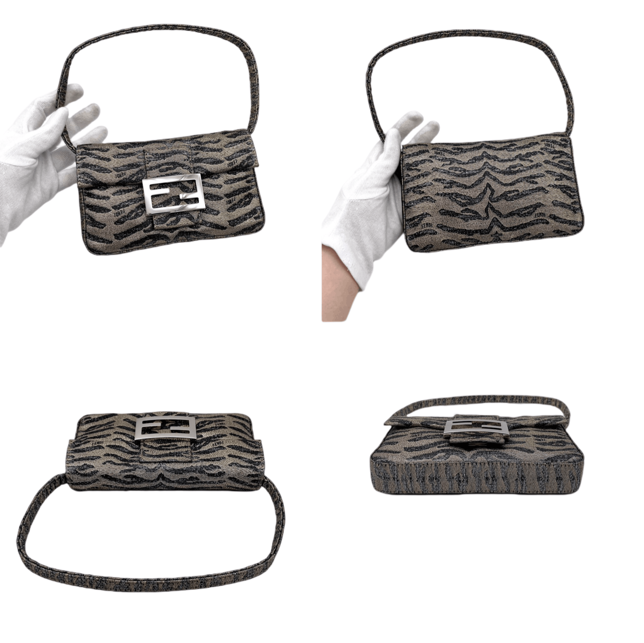 Fendi Fendi Tiger Micro Mamma Bucket Shoulder Bag Gray Size ONE SIZE - 7 Thumbnail