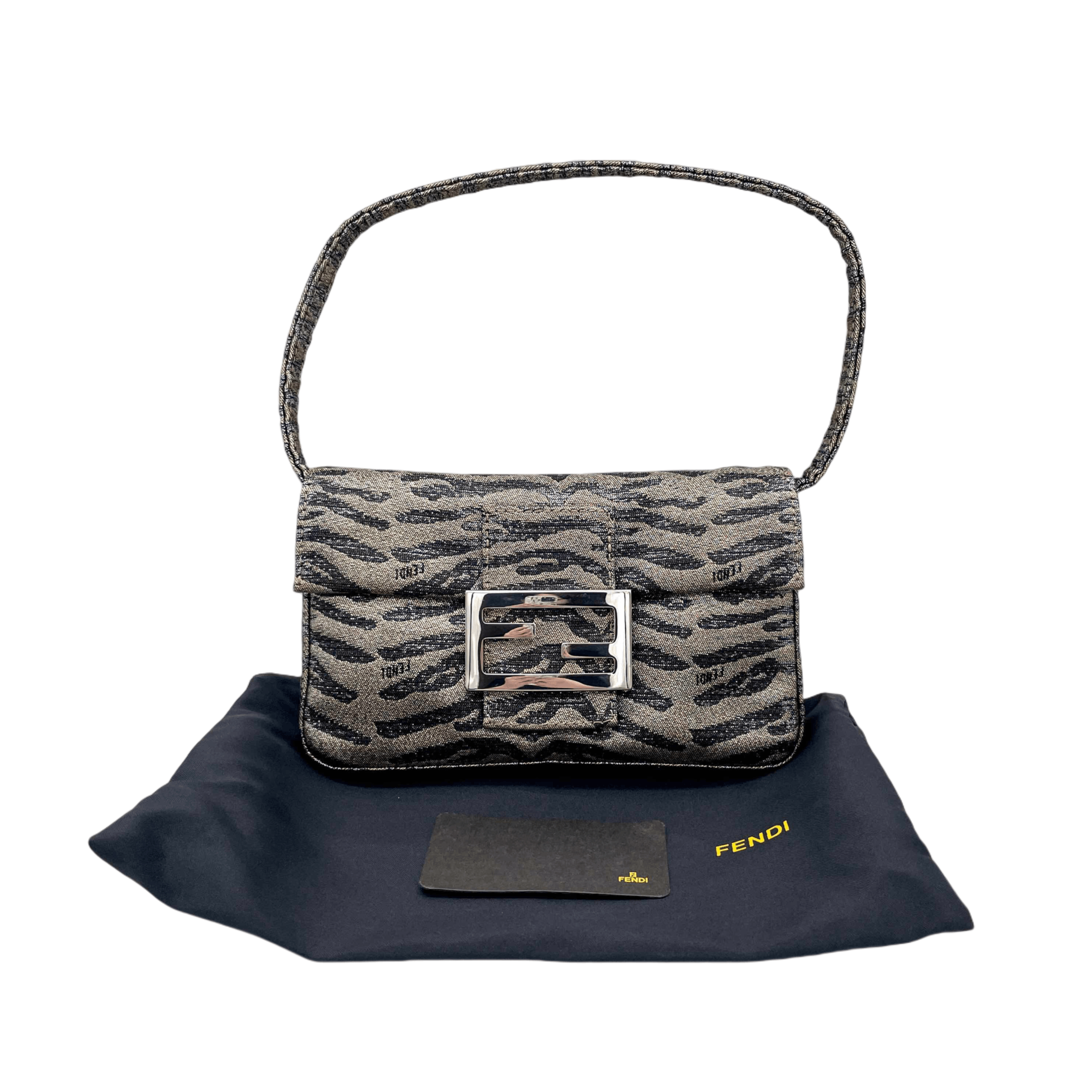 Fendi Fendi Tiger Micro Mamma Bucket Shoulder Bag Gray Size ONE SIZE - 5 Thumbnail