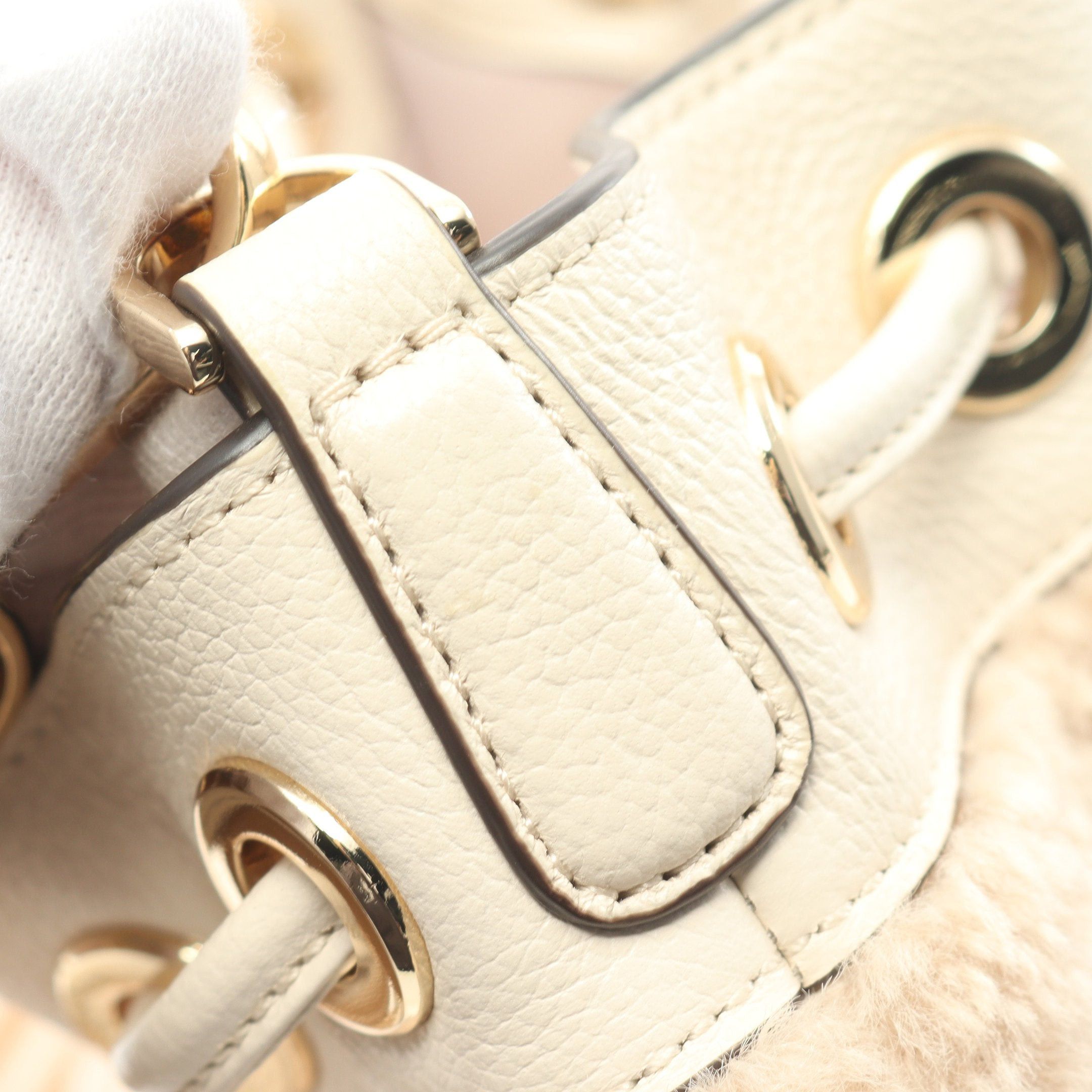 Kate Spade Kate Spade Rosie Mini Bucket Shoulder Bag Fabric Leather Beige Off White Size ONE SIZE - 6 Thumbnail