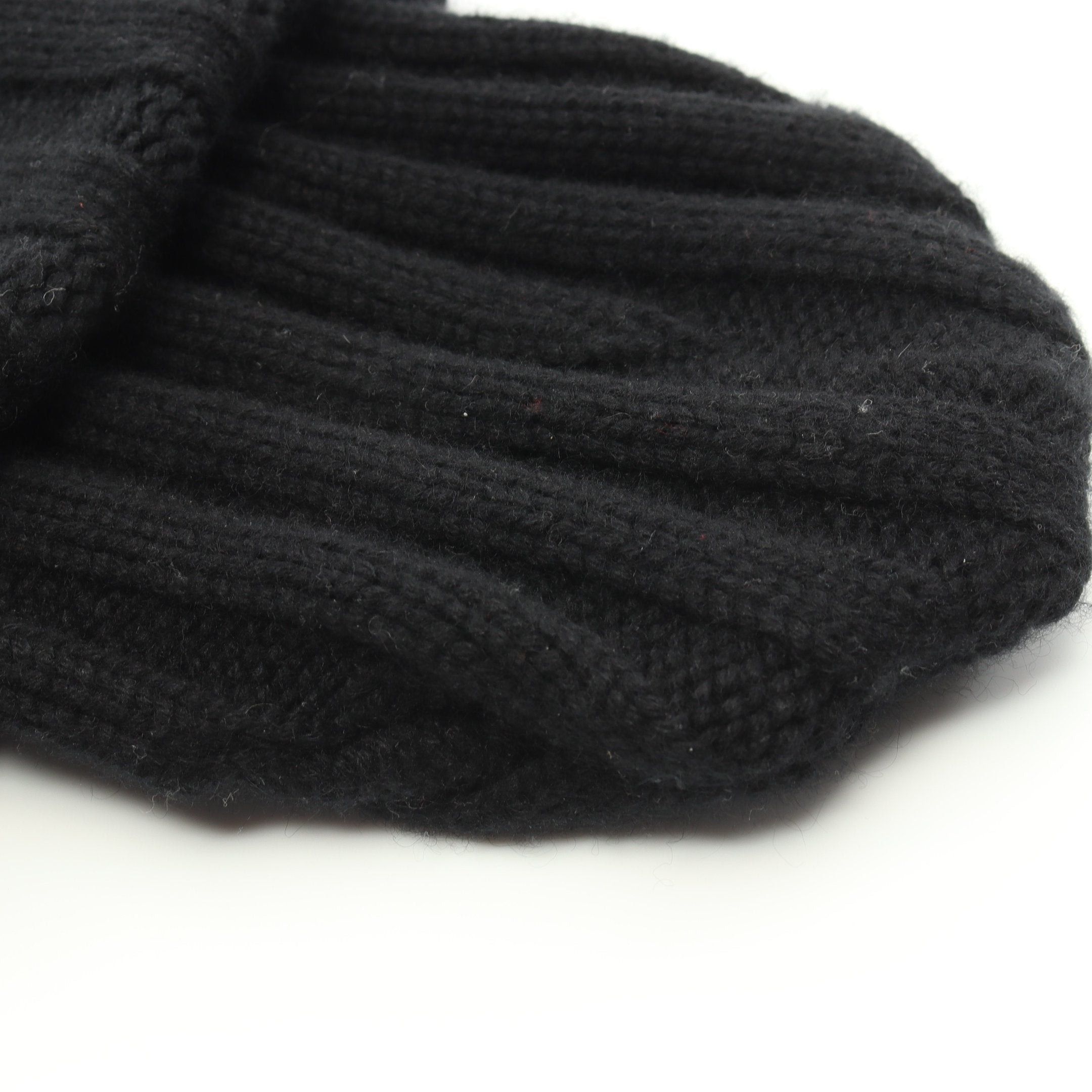 Chanel Chanel Coco Mark Knit Hat Beanie Cashmere Black Size ONE SIZE - 7 Thumbnail