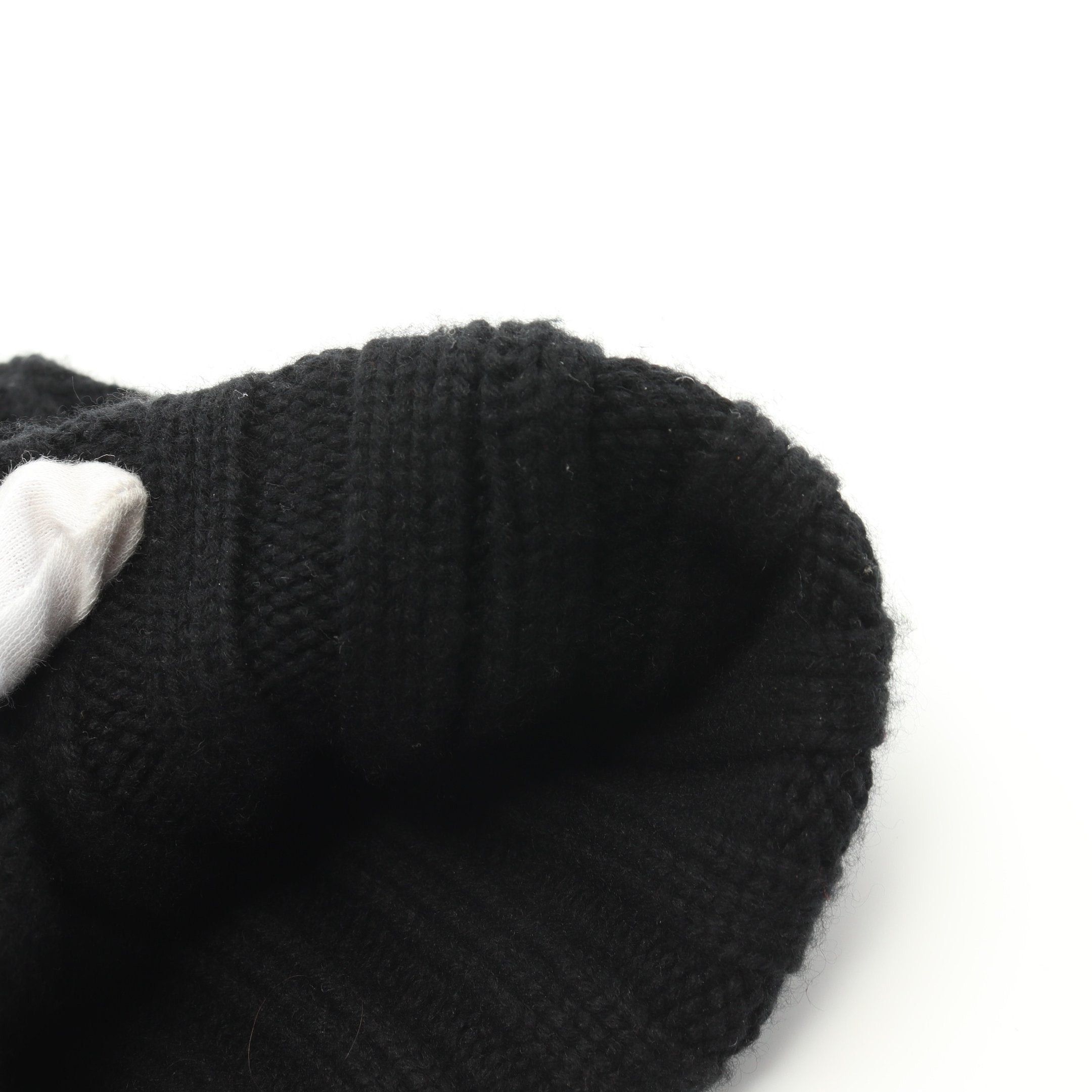 Chanel Chanel Coco Mark Knit Hat Beanie Cashmere Black Size ONE SIZE - 8 Thumbnail