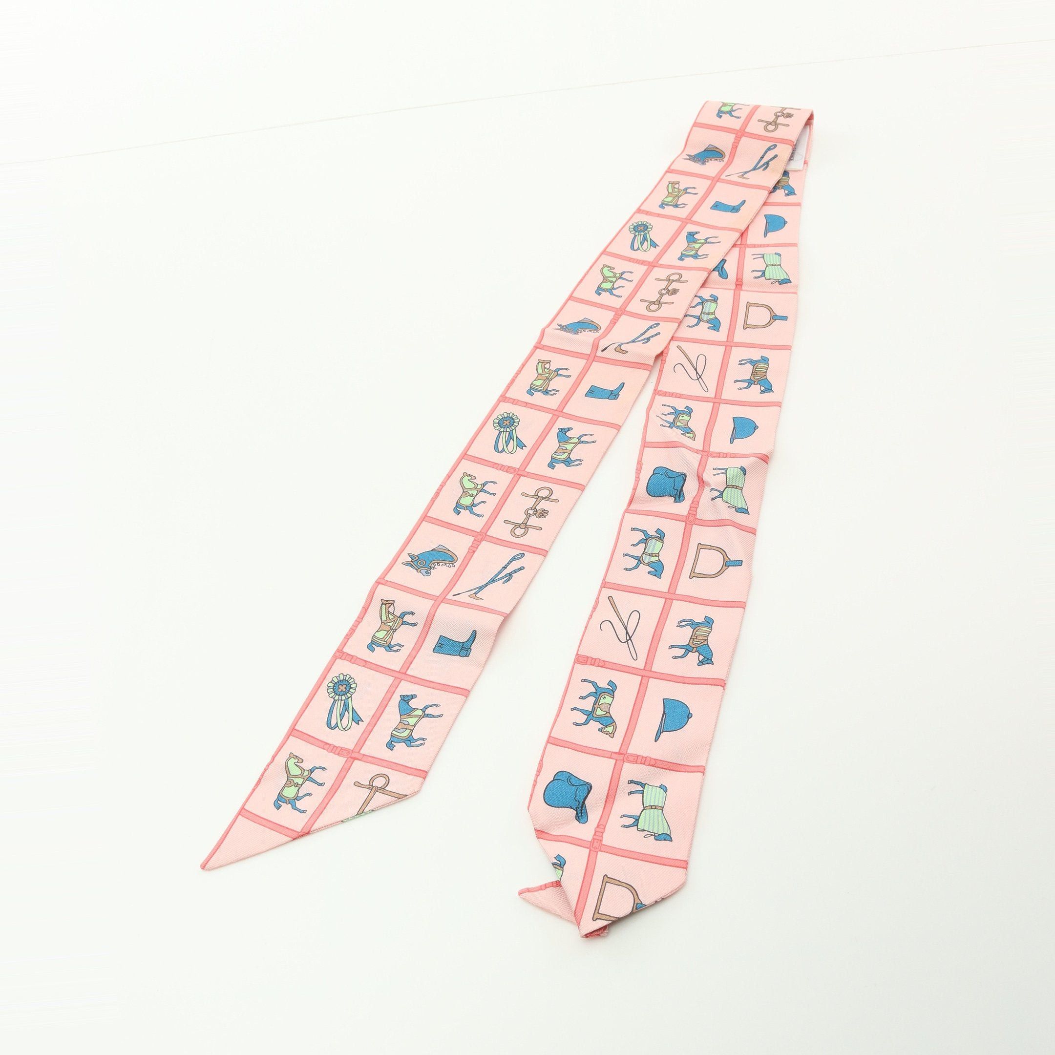Hermes Hermes Twilly Ribbon Scarf Silk Pink Multicolor Size ONE SIZE - 8 Thumbnail