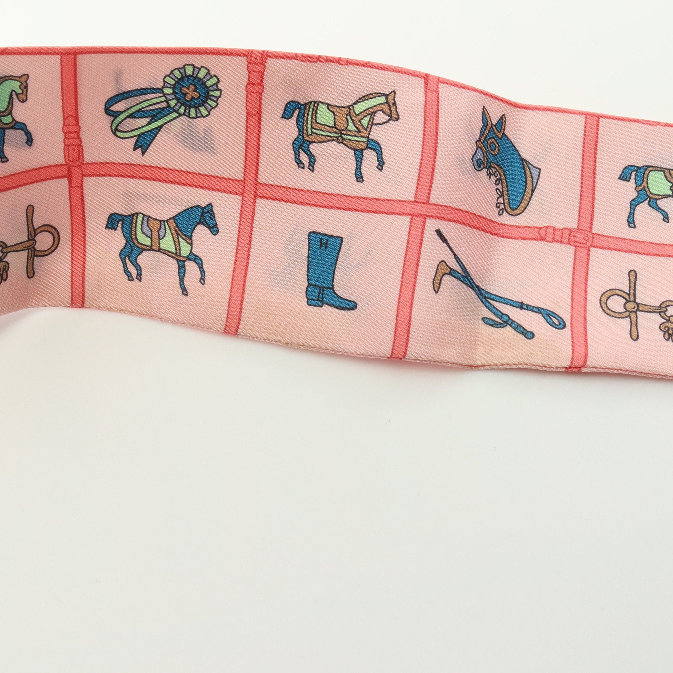 Hermes Hermes Twilly Ribbon Scarf Silk Pink Multicolor Size ONE SIZE - 6 Thumbnail