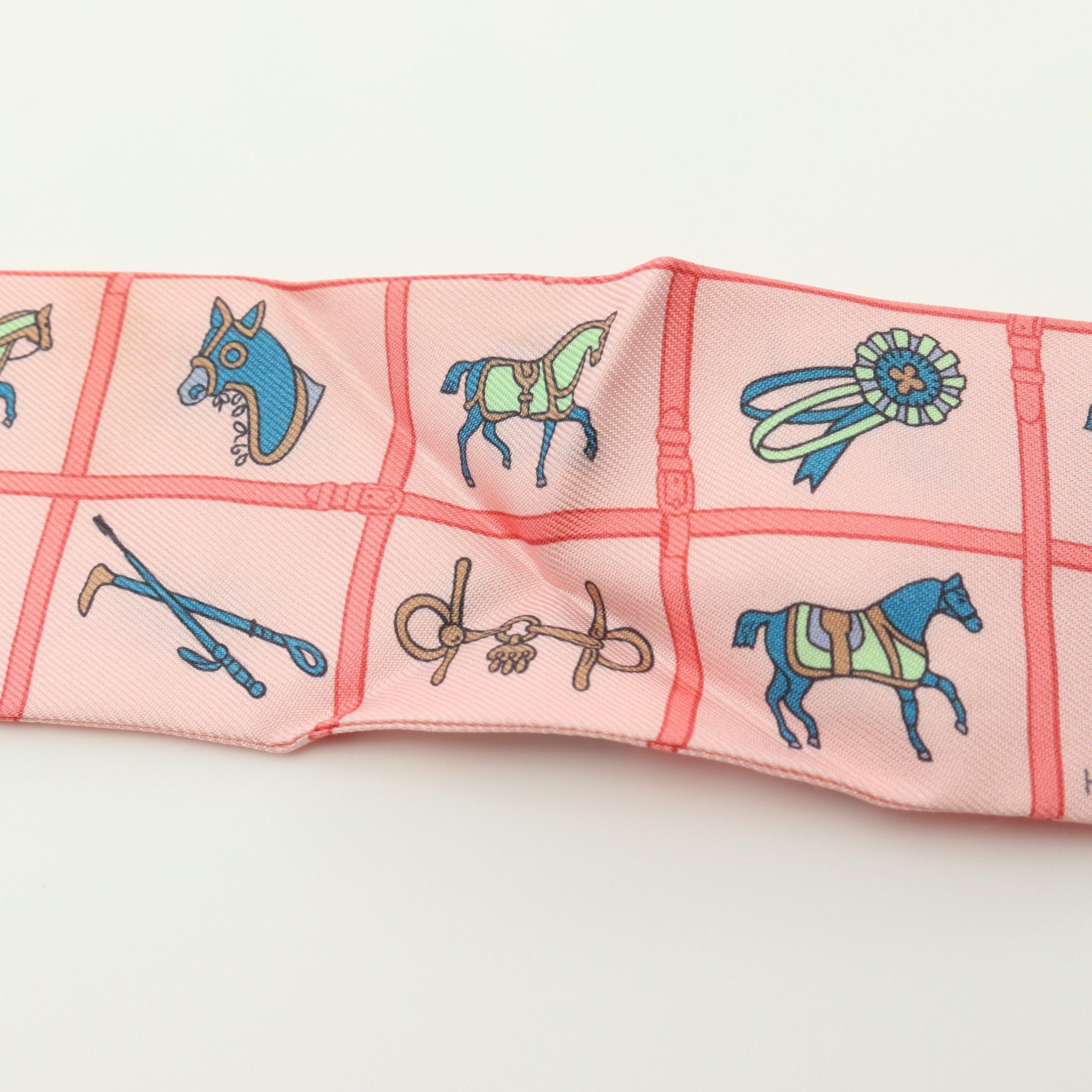 Hermes Hermes Twilly Ribbon Scarf Silk Pink Multicolor Size ONE SIZE - 5 Thumbnail