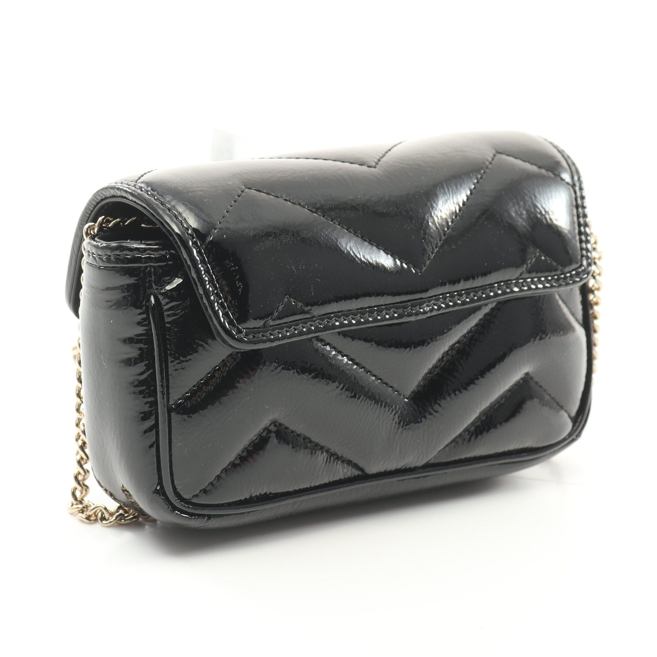 Gucci Gucci Gg Marmont Super Mini Bag Chain Shoulder Leather Black Size ONE SIZE - 2 Thumbnail