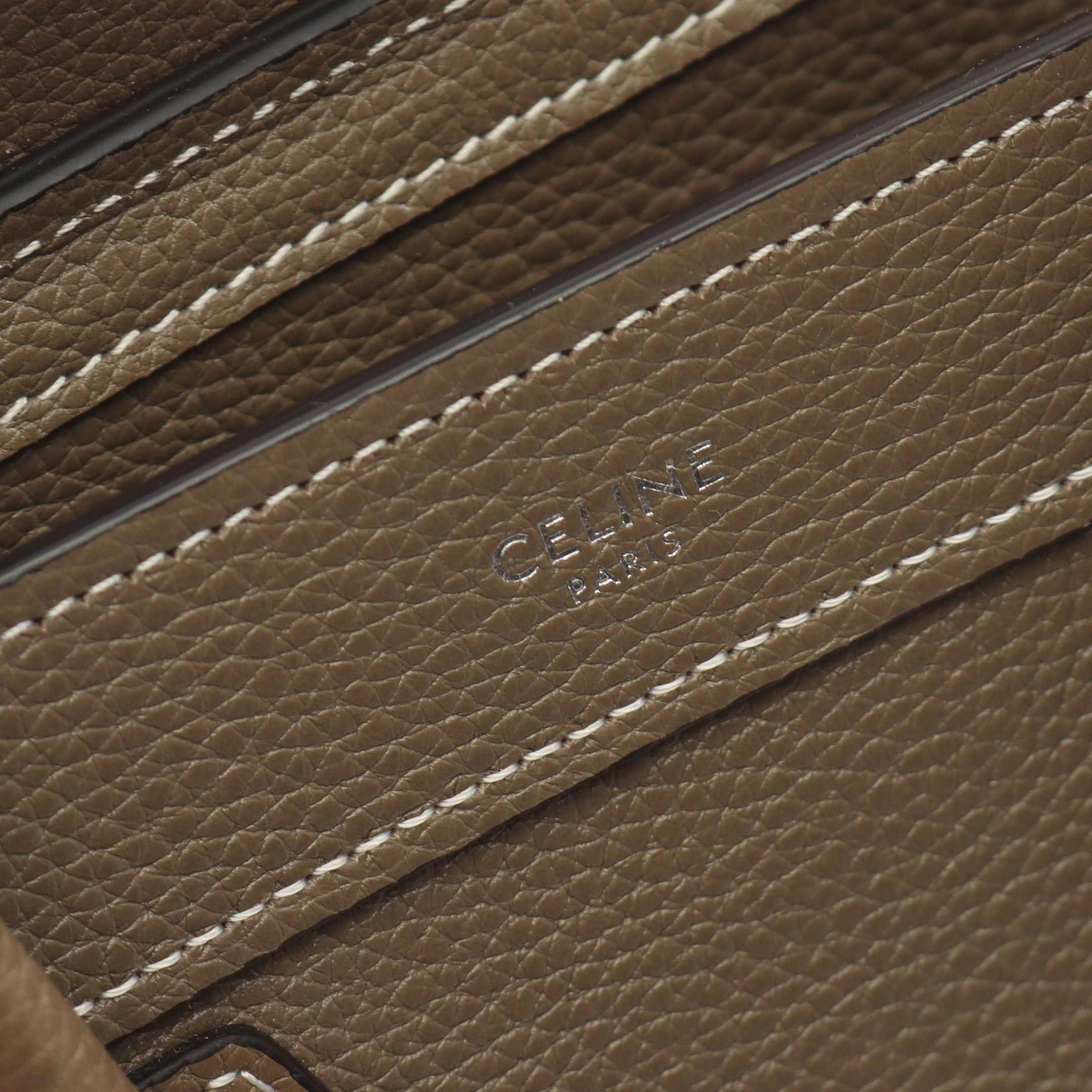 Celine Celine Luggage Nano Shopper Handbag Leather Gray Brown Size ONE SIZE - 4 Thumbnail