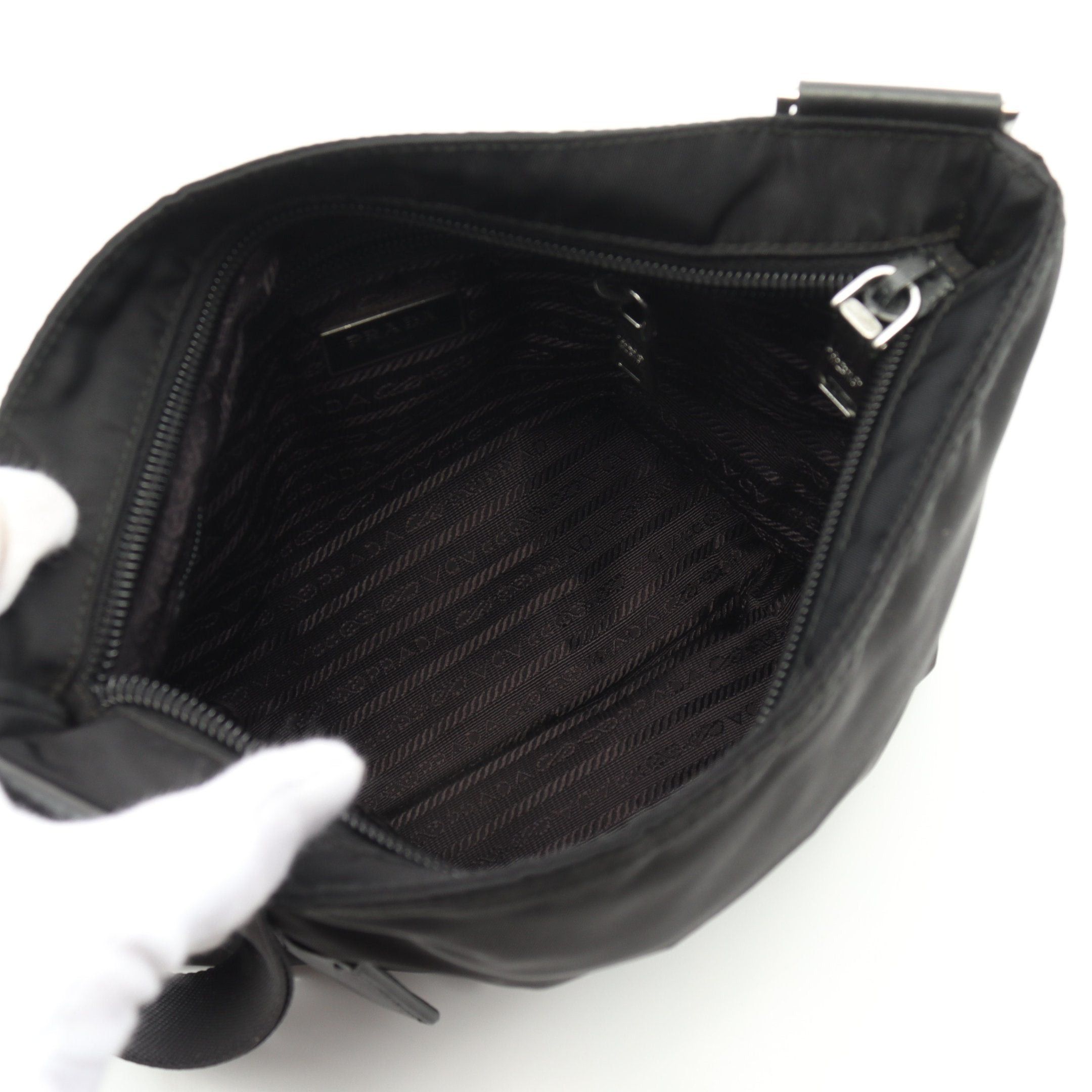 Prada Prada Tessuto Shoulder Bag Nylon Black Size ONE SIZE - 3 Thumbnail