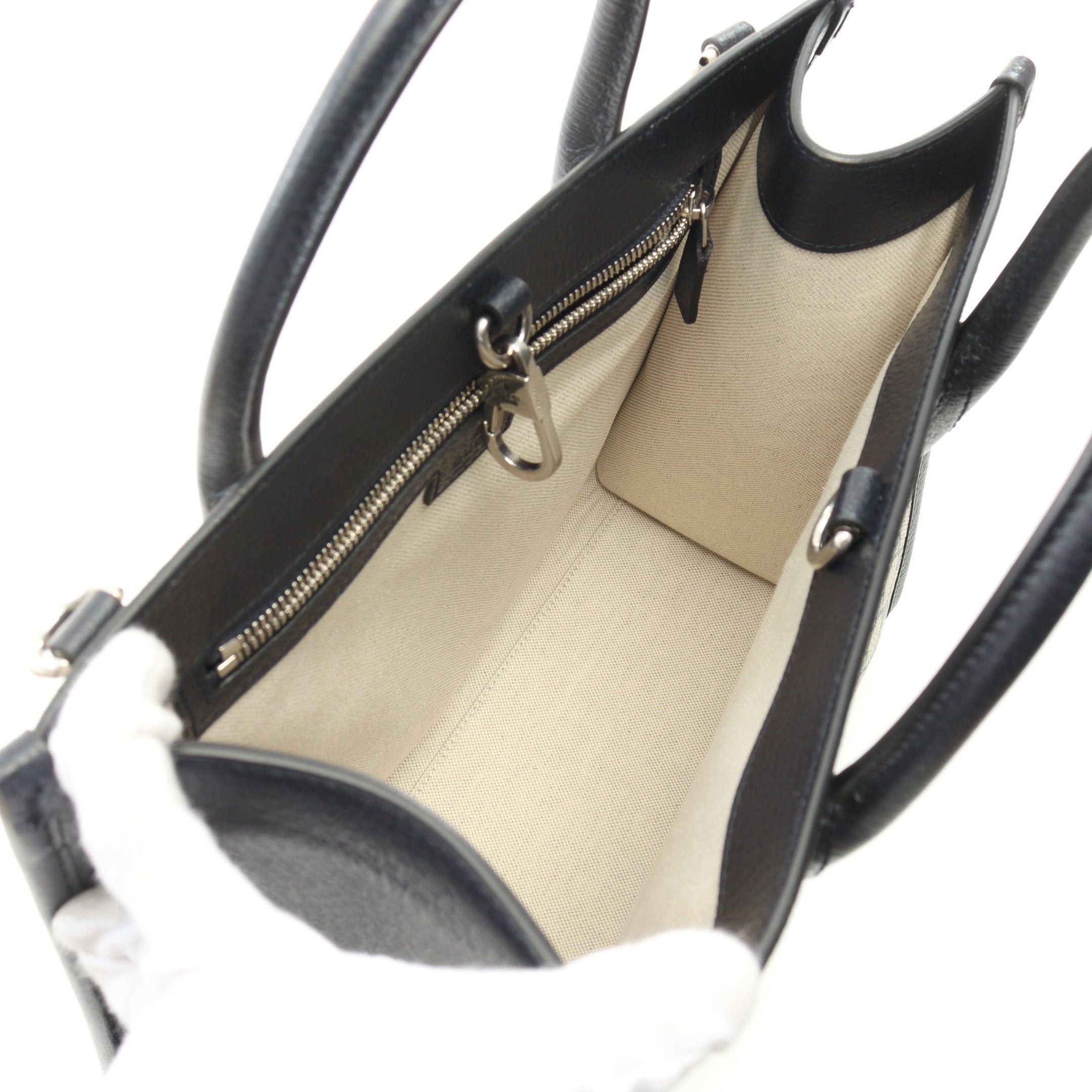 Gucci Gucci Gg Supreme Handbag Tote Bag Apple Leather Beige Navy Size ONE SIZE - 3 Thumbnail