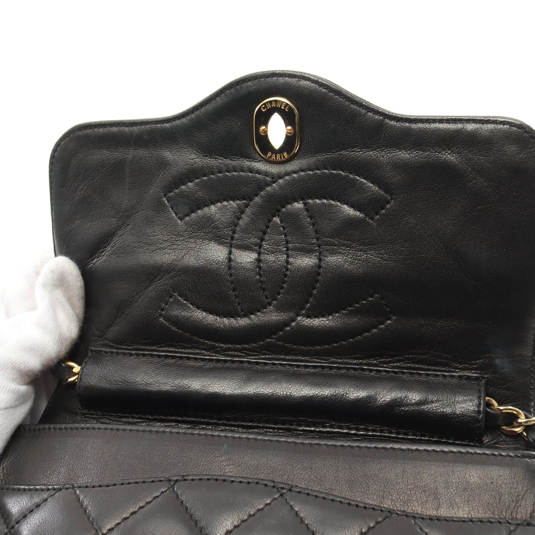 Chanel Chanel Matelasse Chain Shoulder Bag Lambskin Black Combination Metal Fittings Paris Exclusive Size ONE SIZE - 12 Thumbnail