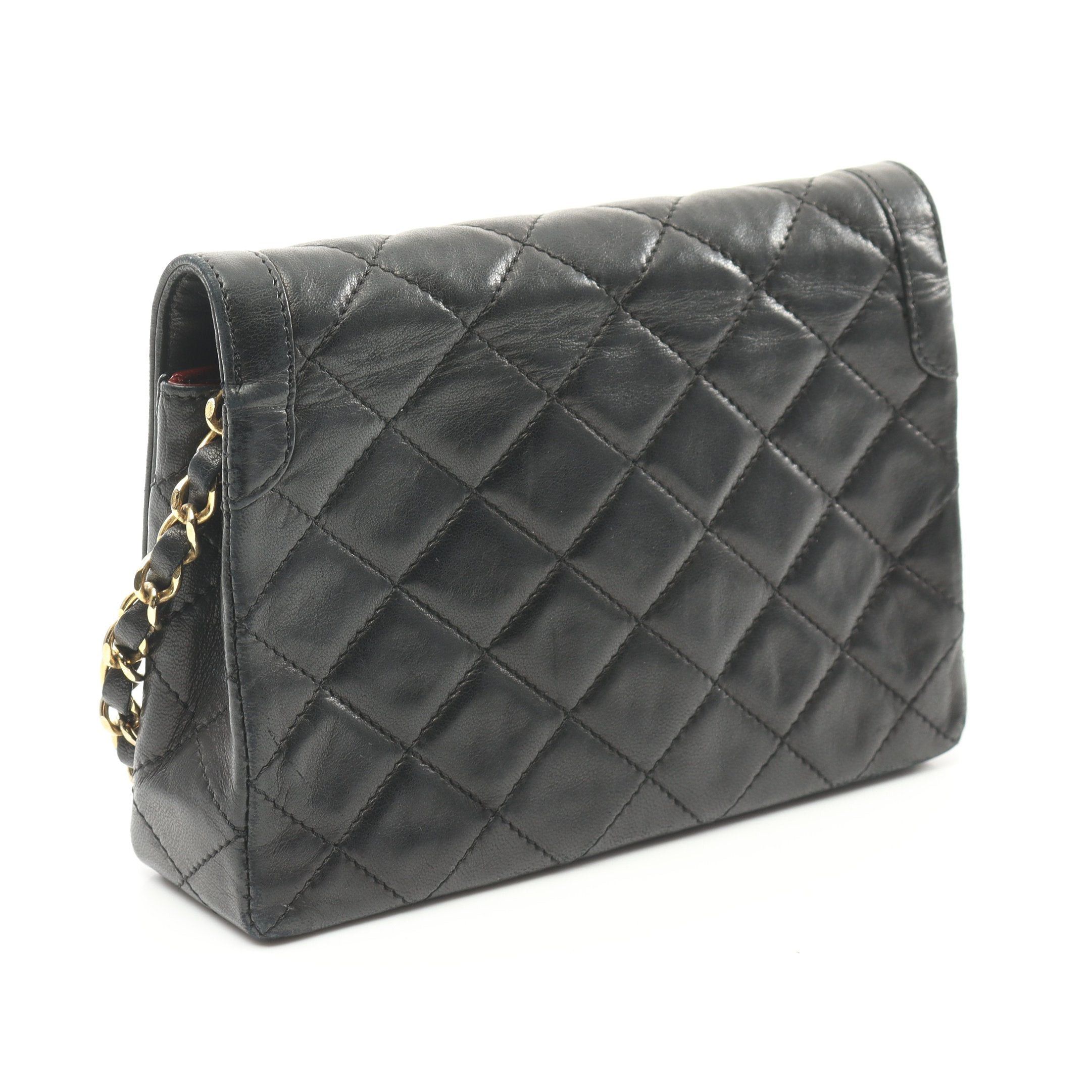 Chanel Chanel Matelasse Chain Shoulder Bag Lambskin Black Combination Metal Fittings Paris Exclusive Size ONE SIZE - 2 Thumbnail
