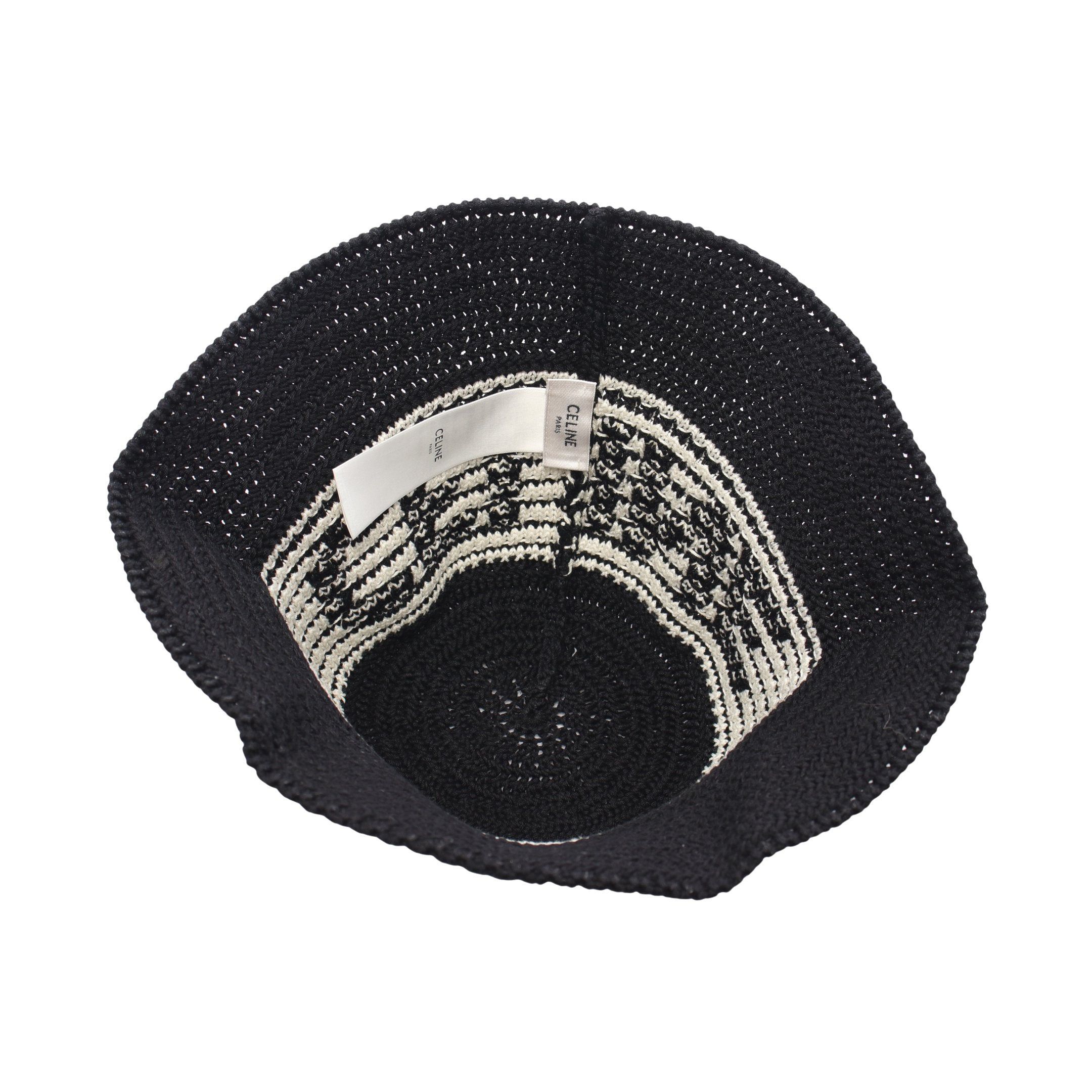 Celine Celine Crochet Knit Hat Beanie Logo Cotton Black Size ONE SIZE - 3 Thumbnail