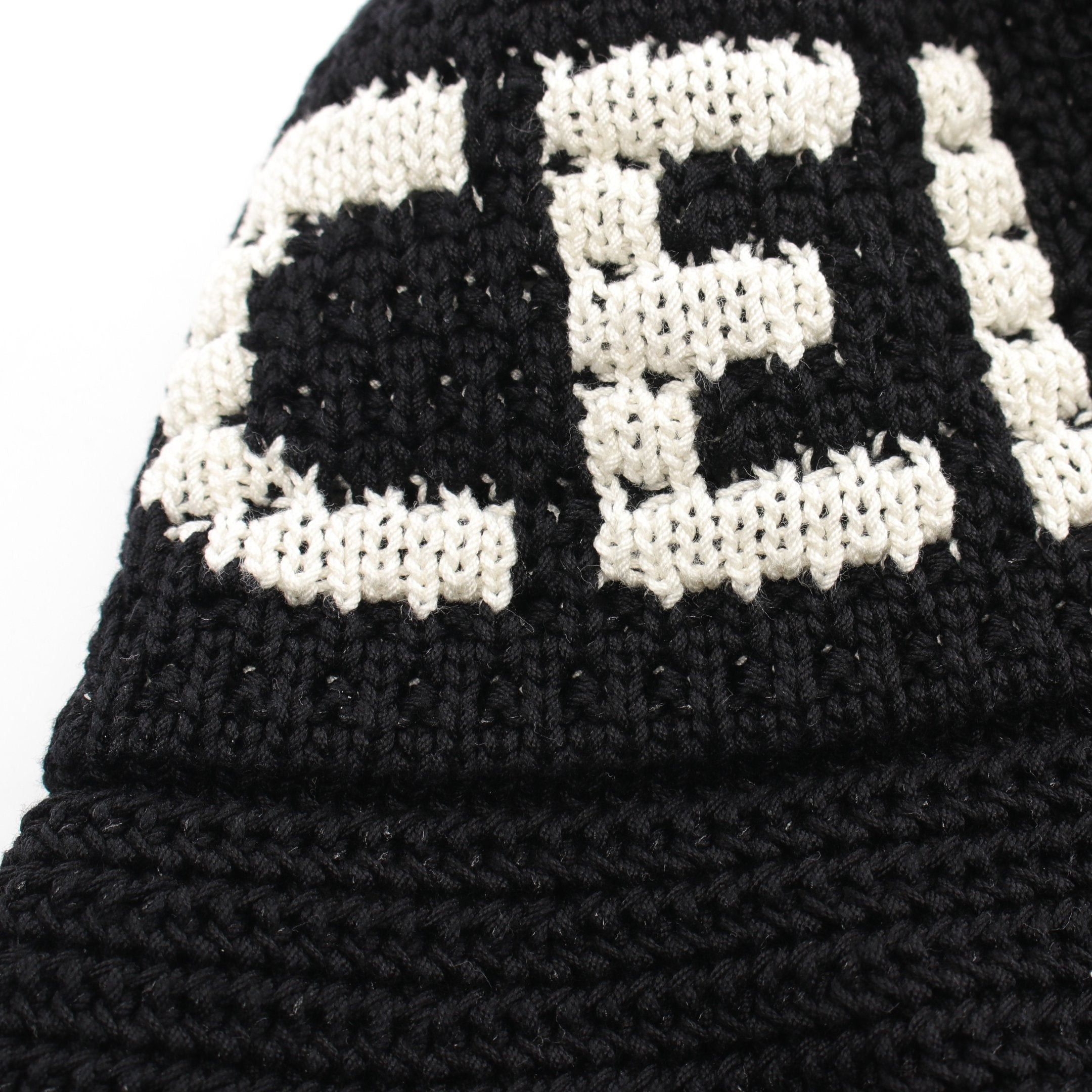Celine Celine Crochet Knit Hat Beanie Logo Cotton Black Size ONE SIZE - 6 Thumbnail