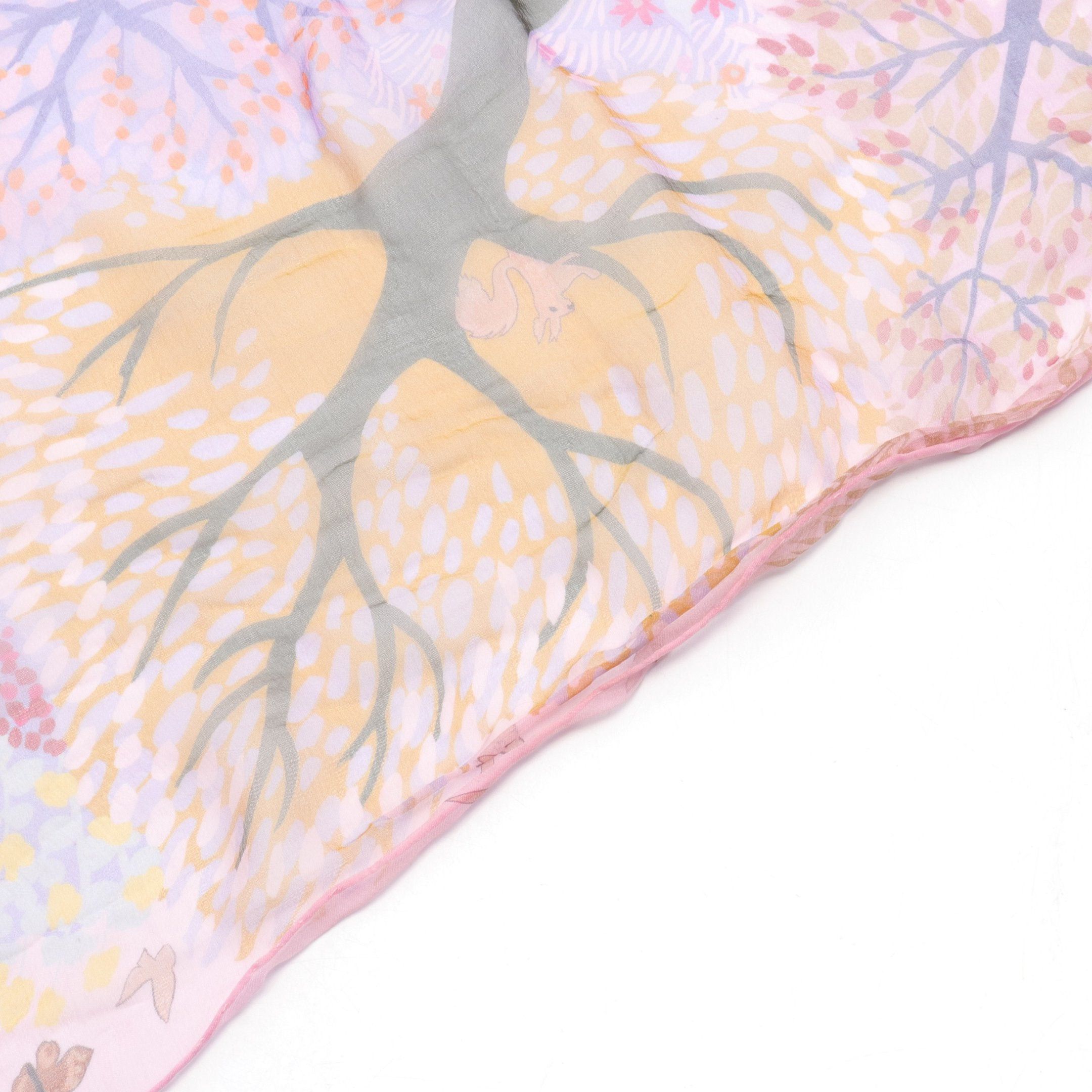 Hermes Hermes Shawl Carré 140 Muslin Dans Un Jardin Anglais Large Size Stall Silk Pink Multicolor Size ONE SIZE - 4 Thumbnail