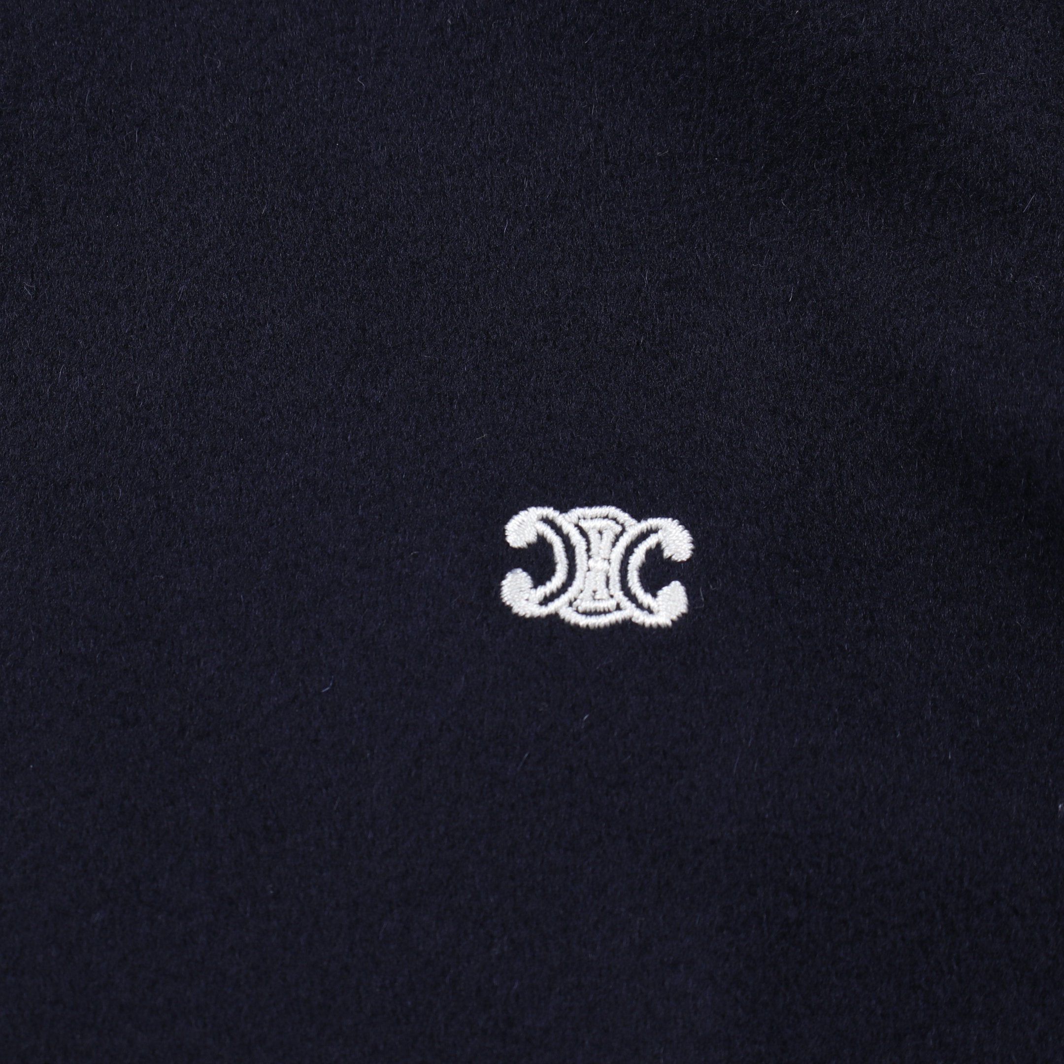 Celine Celine Triomphe Teddy Jacket Blouson Wool Navy White Size ONE SIZE - 5 Thumbnail
