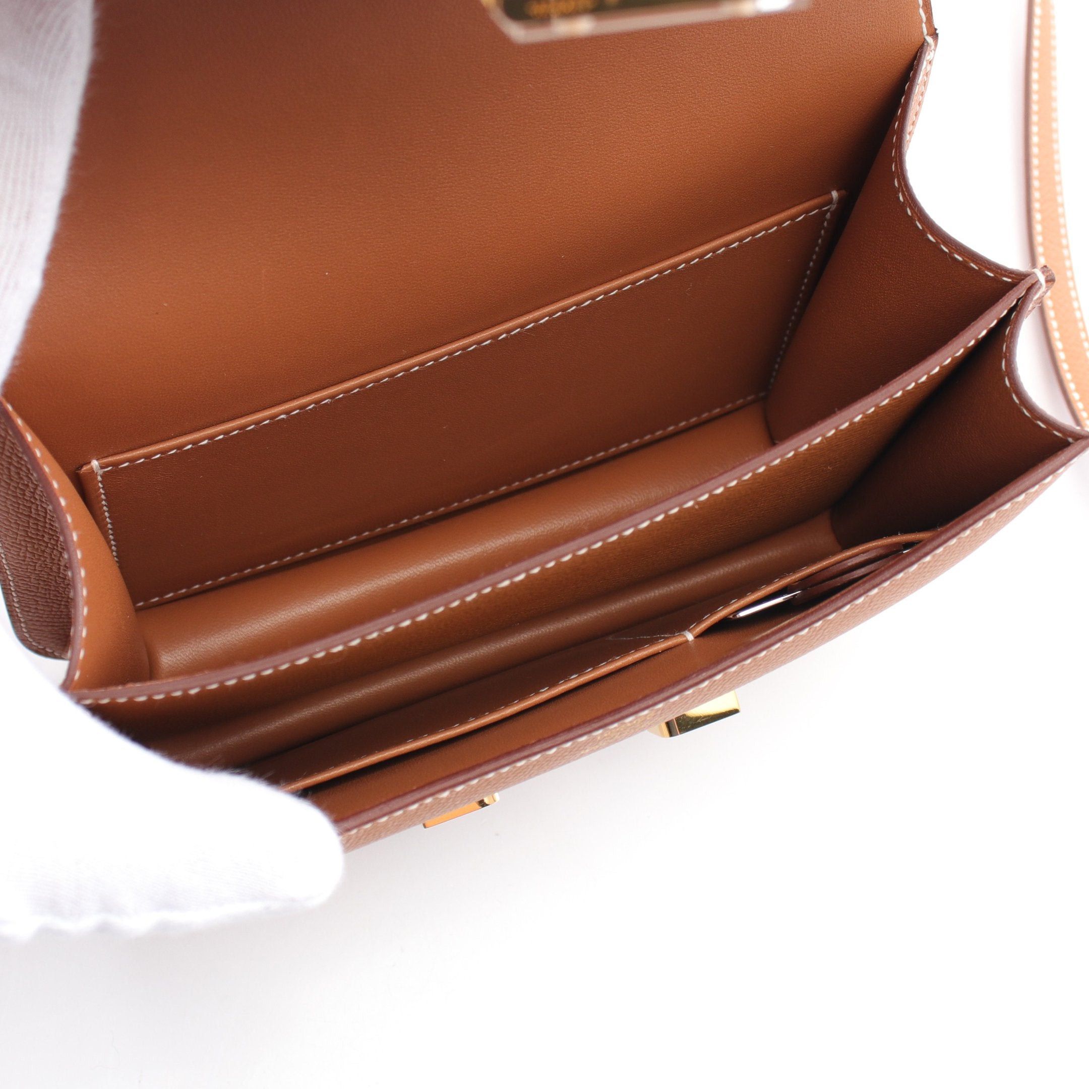 Hermes Hermes Constance 3 Mini Gold Shoulder Bag Veau Epsom Brown Hardware B Stamp Size ONE SIZE - 3 Thumbnail