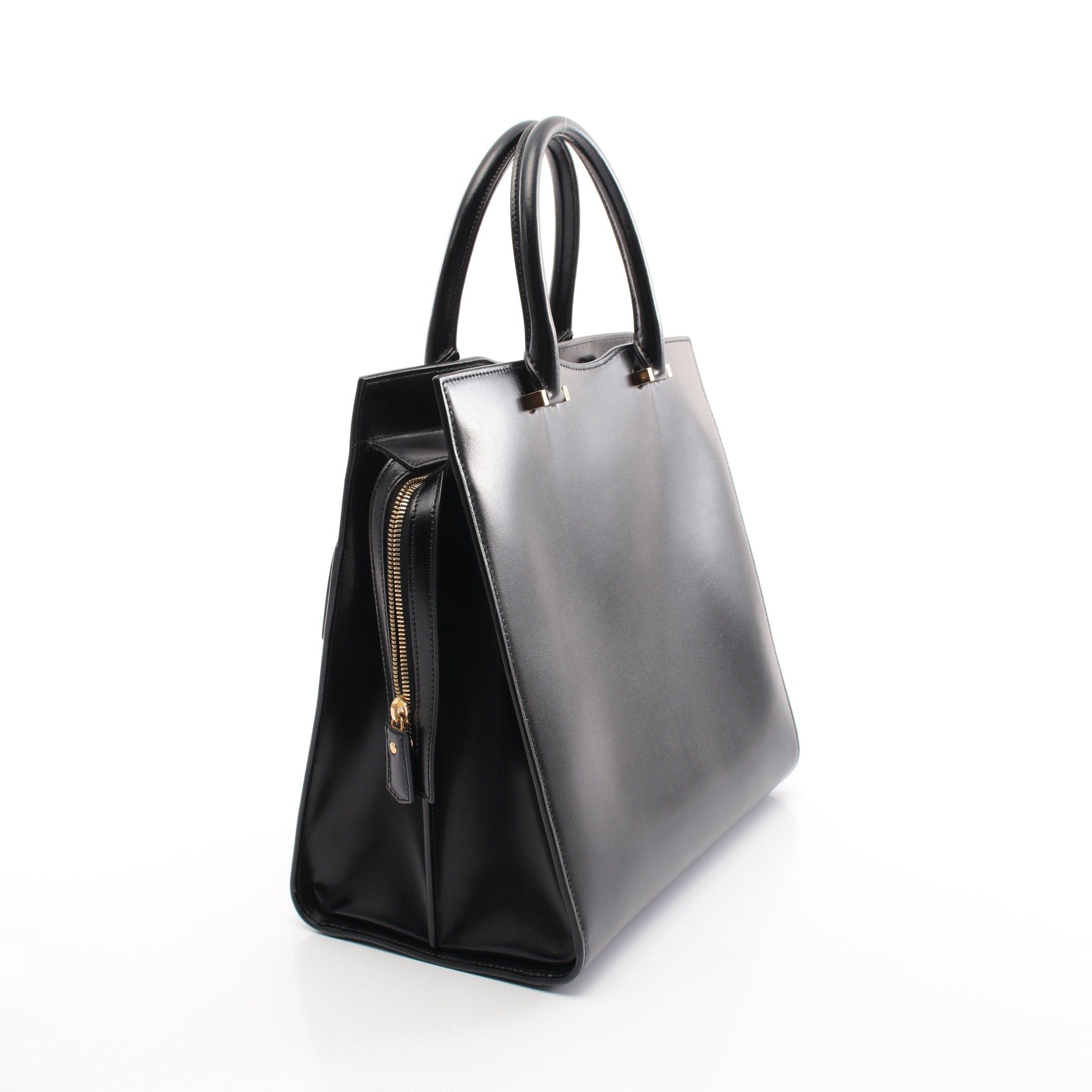 Yves Saint Laurent Yves Saint Laurent Uptown Handbag Leather Black Size ONE SIZE - 2 Thumbnail