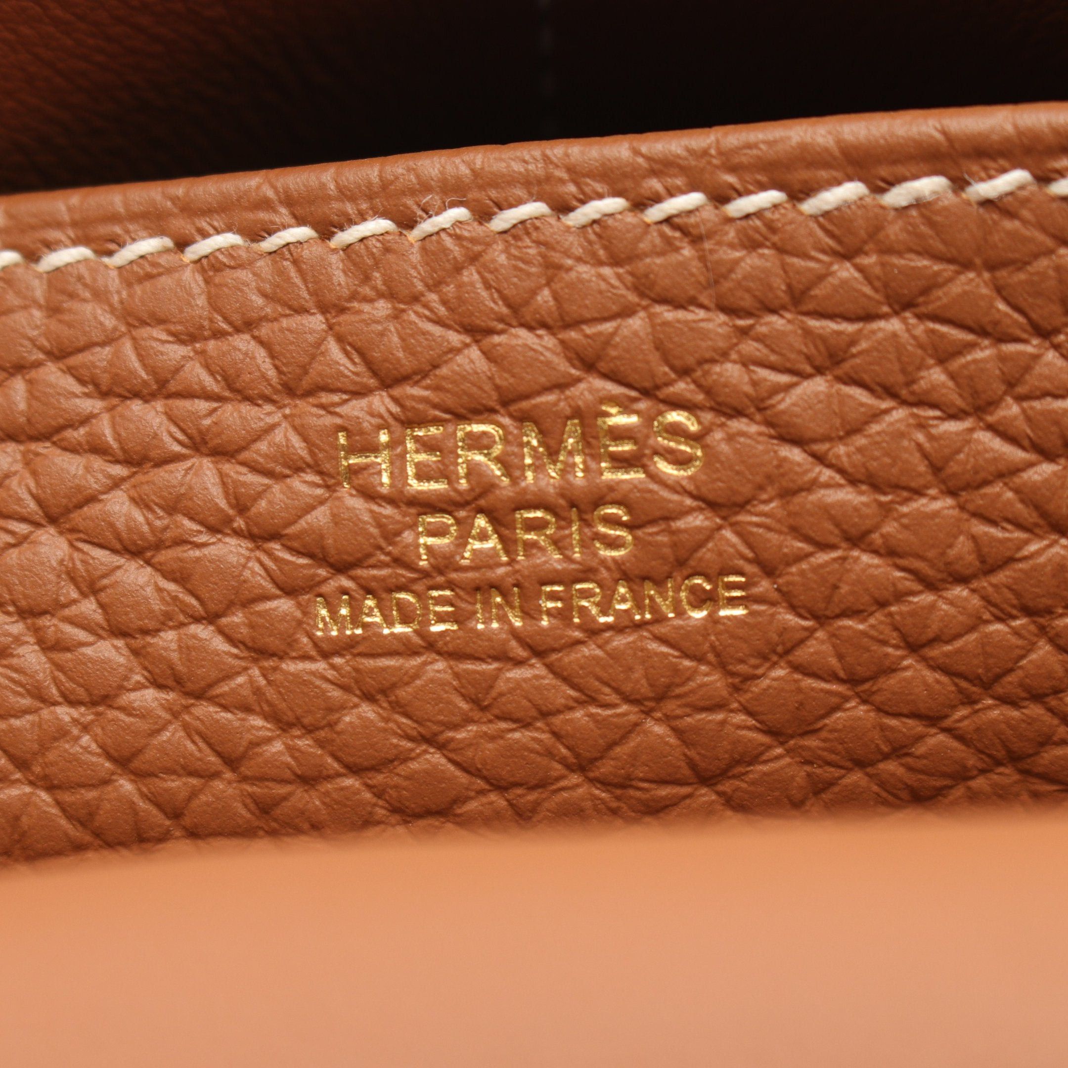 Hermes Hermes Arzan 25 Gold Handbag Clemence Leather Brown Hardware Double Engraved Size ONE SIZE - 4 Thumbnail