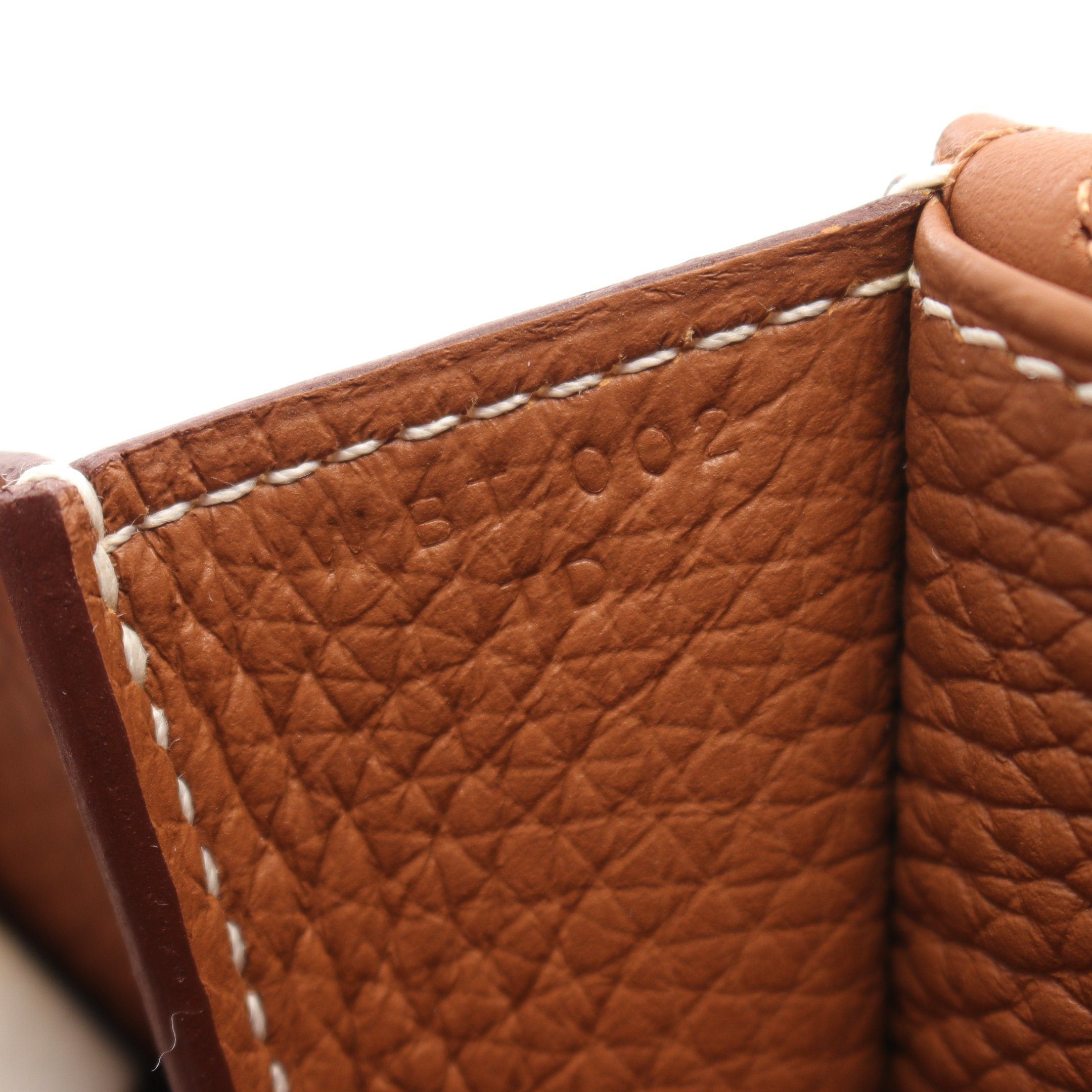 Hermes Hermes Arzan 25 Gold Handbag Clemence Leather Brown Hardware Double Engraved Size ONE SIZE - 5 Thumbnail