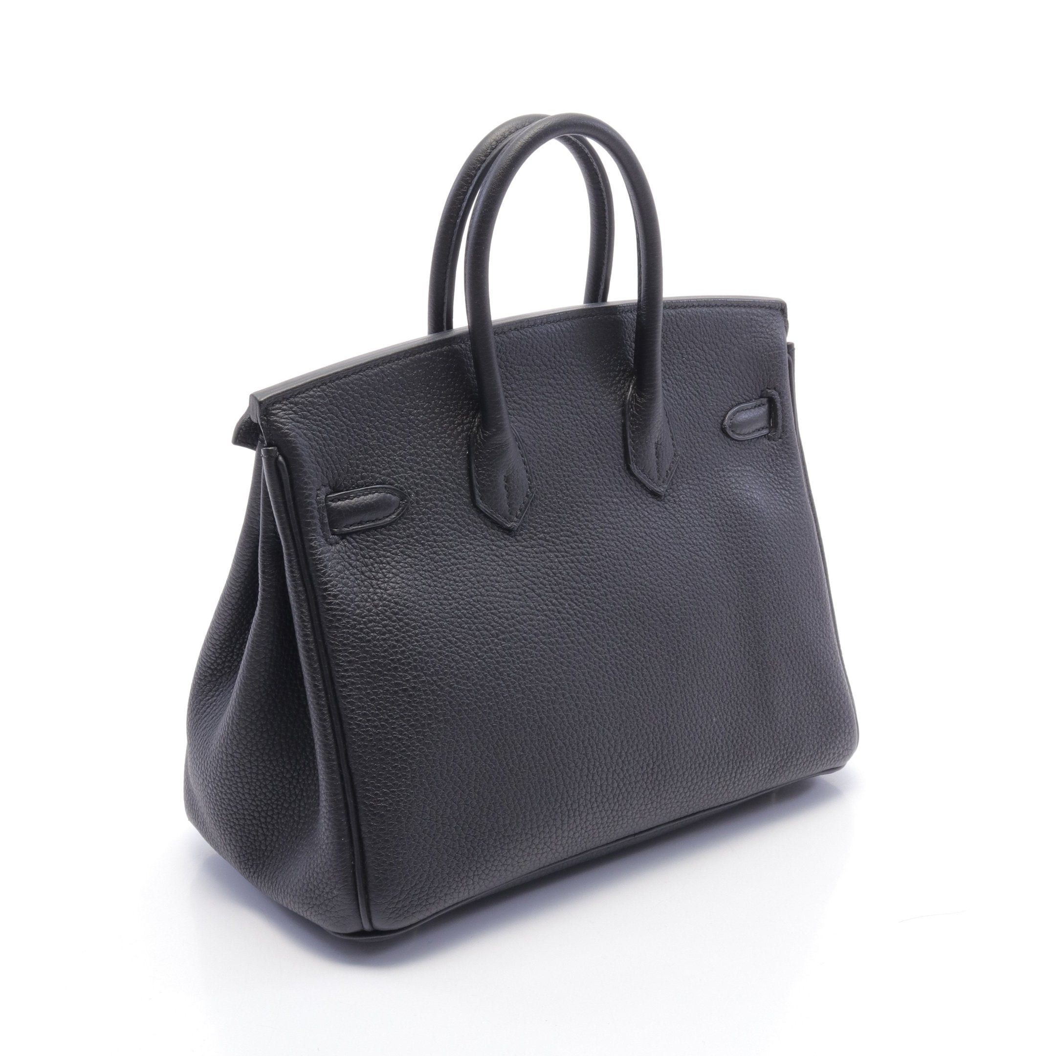 Hermes Hermes Birkin 25 Handbag Togo Black Silver Hardware B Stamp Size ONE SIZE - 2 Thumbnail