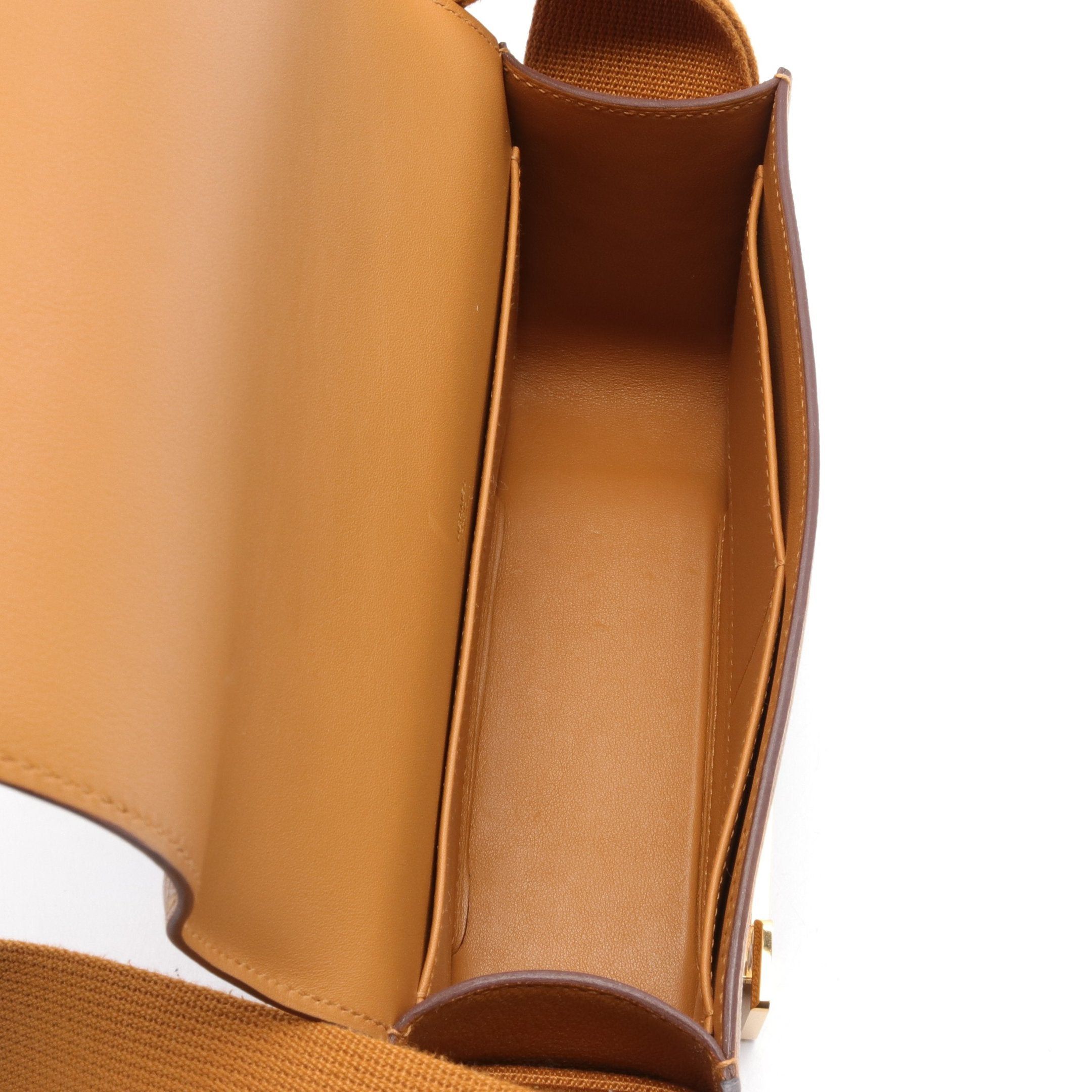 Hermes Hermes Geta Caramel Shoulder Bag Chevre Myzore Goatskin Brown Gold Hardware B Stamp Size ONE SIZE - 3 Thumbnail