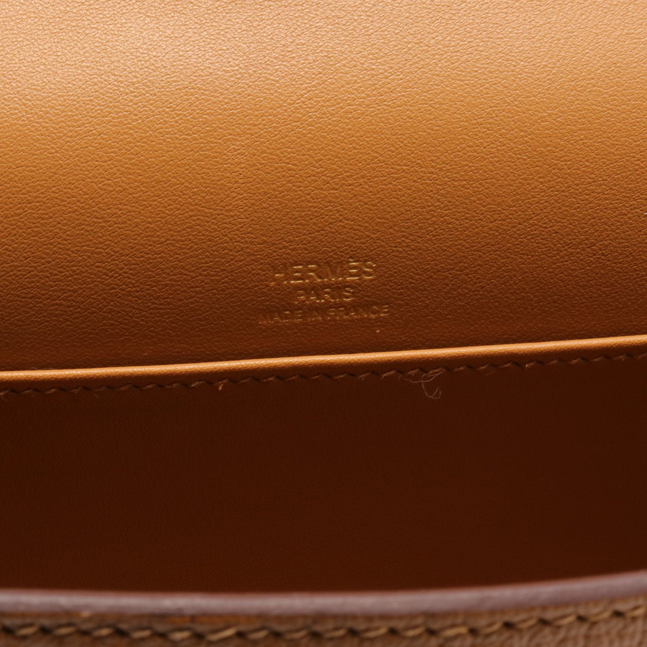 Hermes Hermes Geta Caramel Shoulder Bag Chevre Myzore Goatskin Brown Gold Hardware B Stamp Size ONE SIZE - 4 Thumbnail