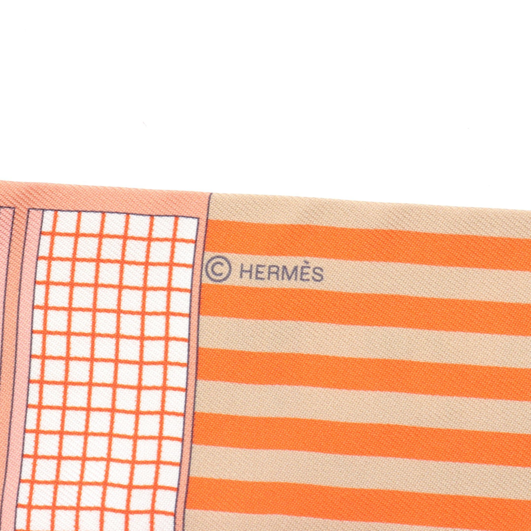 Hermes Hermes Twilly Couvertures Nouvelles Ribbon Scarf Silk Orange Multicolor Size ONE SIZE - 2 Thumbnail