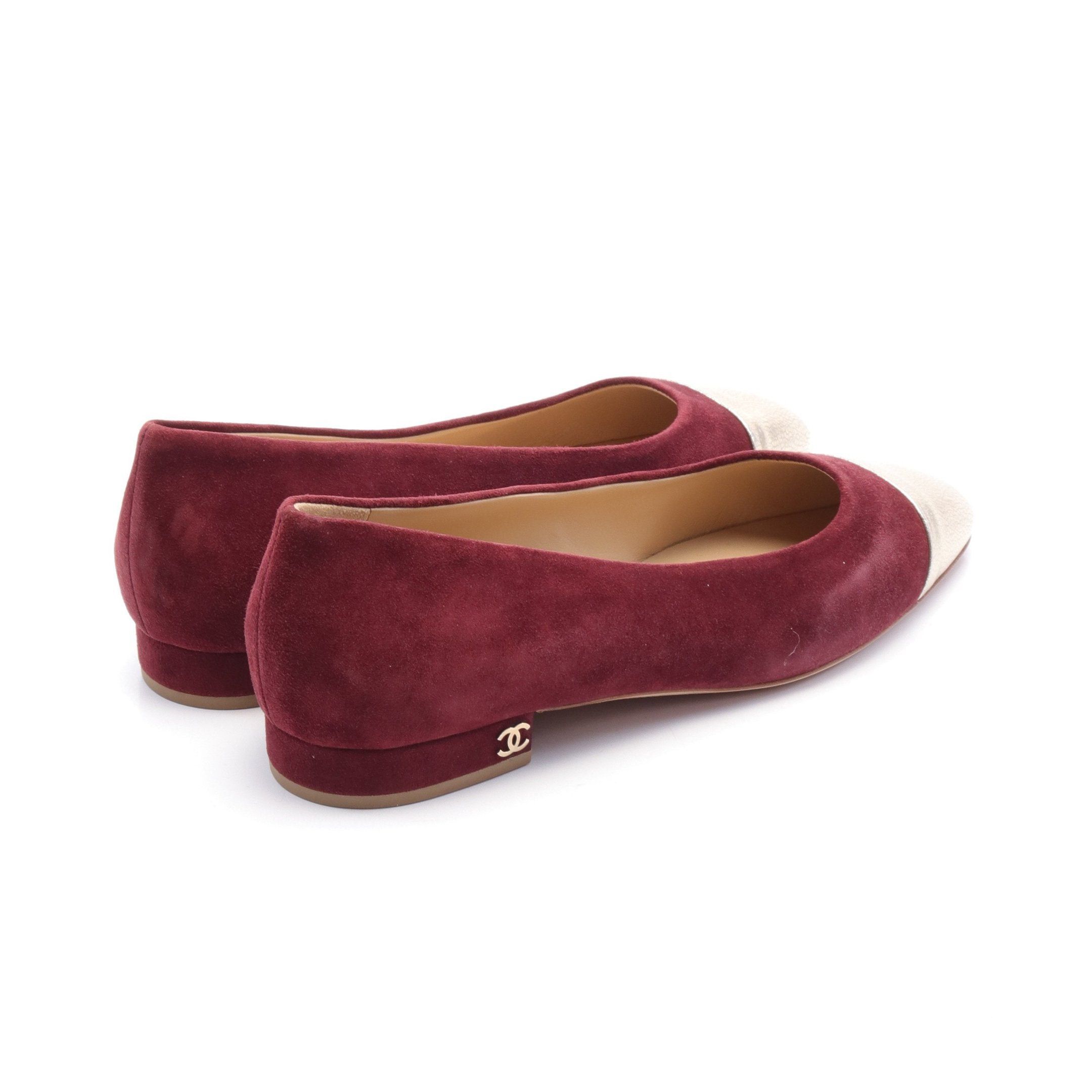 Chanel Chanel Coco Mark Pumps Suede Leather Bordeaux Gold Size ONE SIZE - 2 Thumbnail
