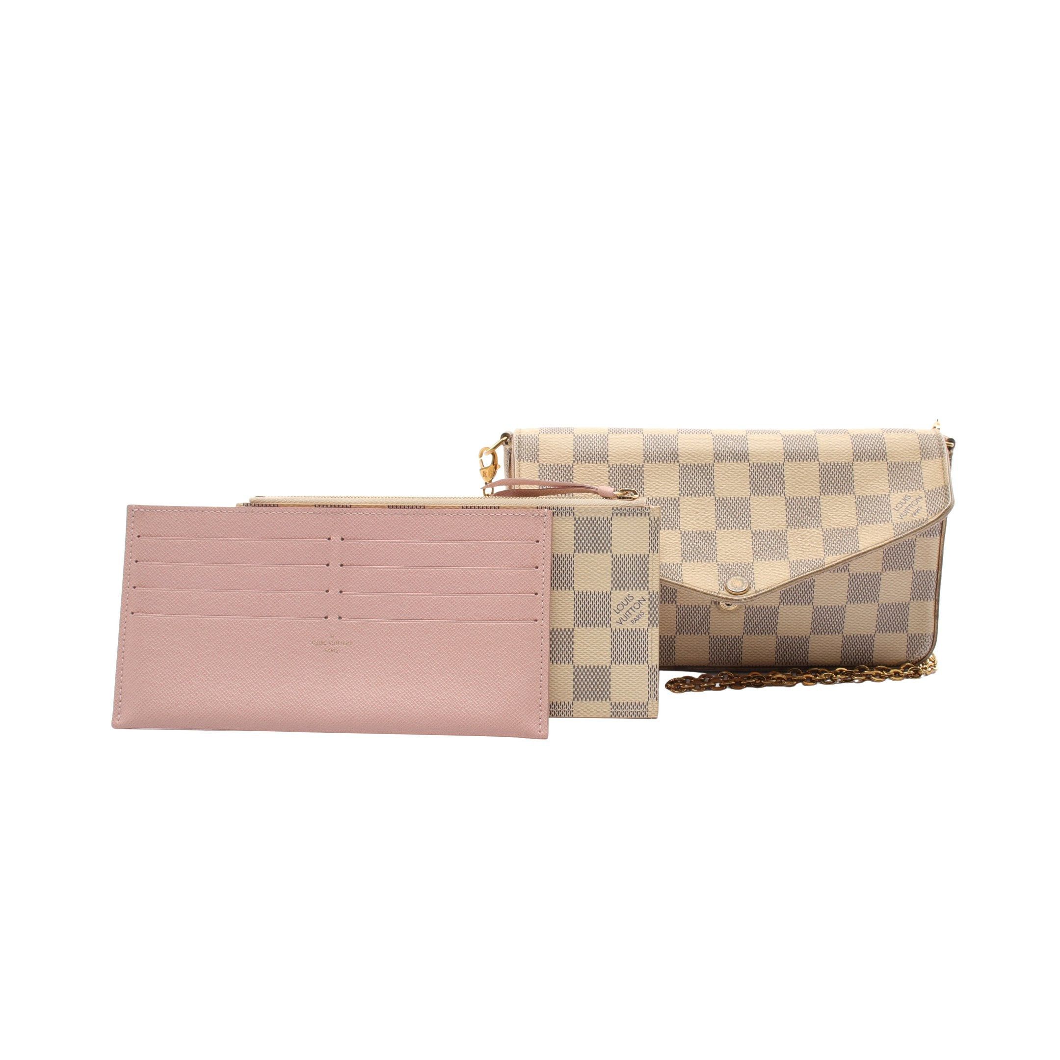 Louis Vuitton Louis Vuitton Pochette Felicie Damier Azur Chain Wallet White Size ONE SIZE - 6 Thumbnail