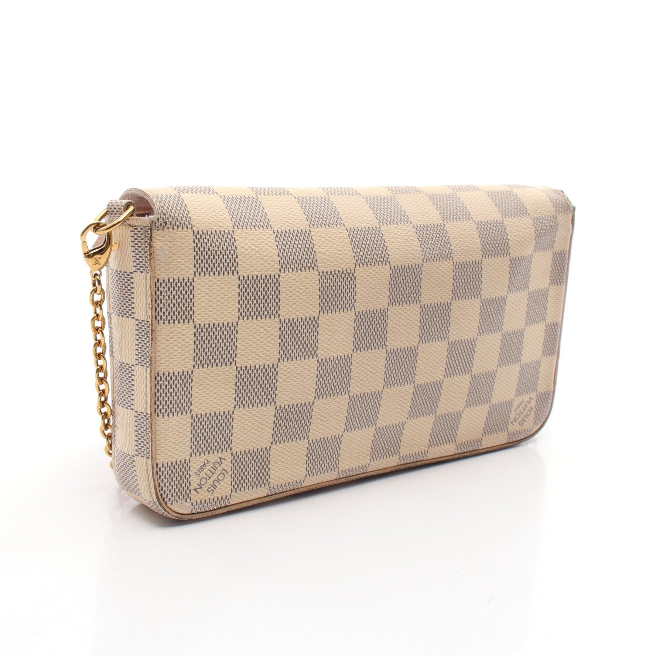 Louis Vuitton Louis Vuitton Pochette Felicie Damier Azur Chain Wallet White Size ONE SIZE - 2 Thumbnail