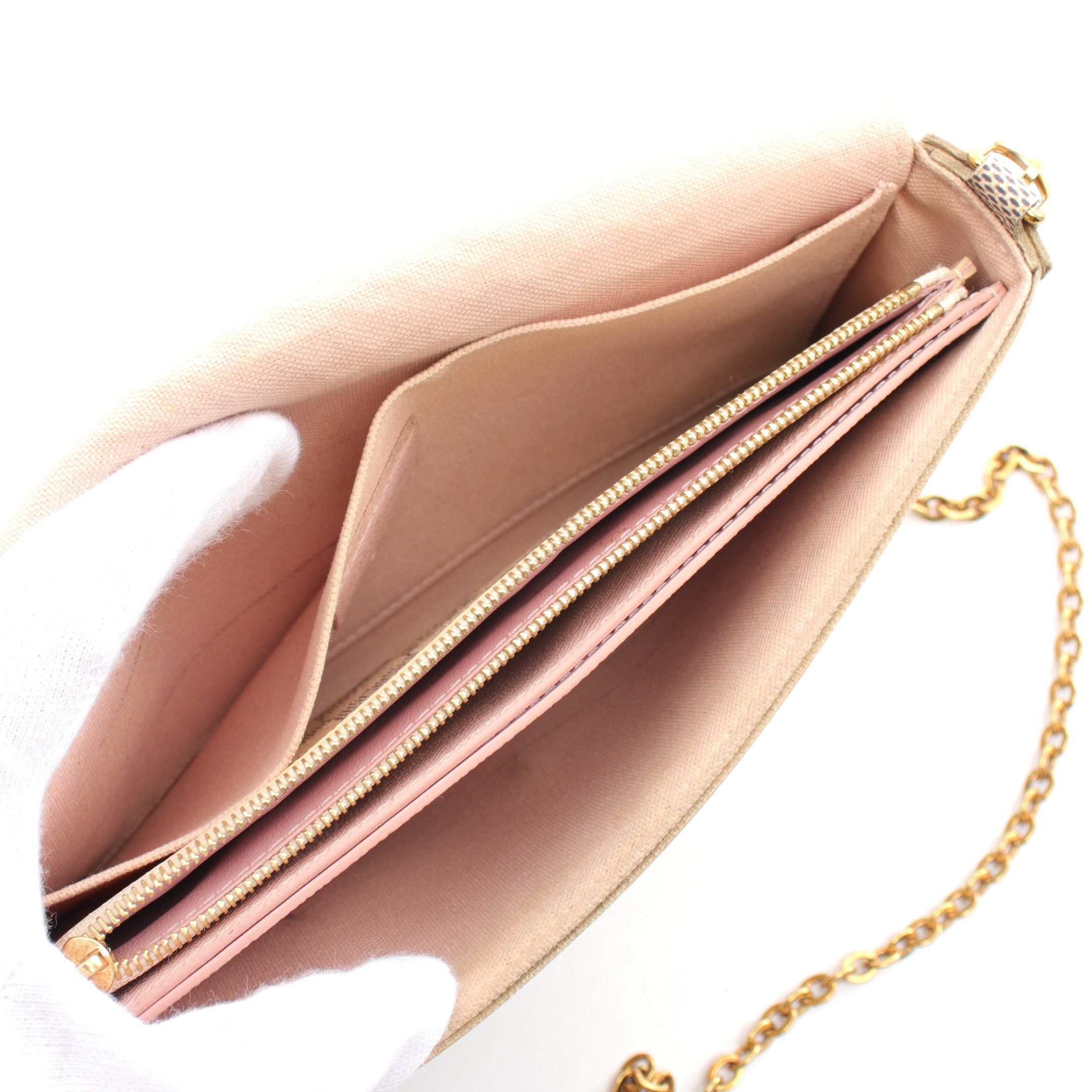 Louis Vuitton Louis Vuitton Pochette Felicie Damier Azur Chain Wallet White Size ONE SIZE - 9 Thumbnail