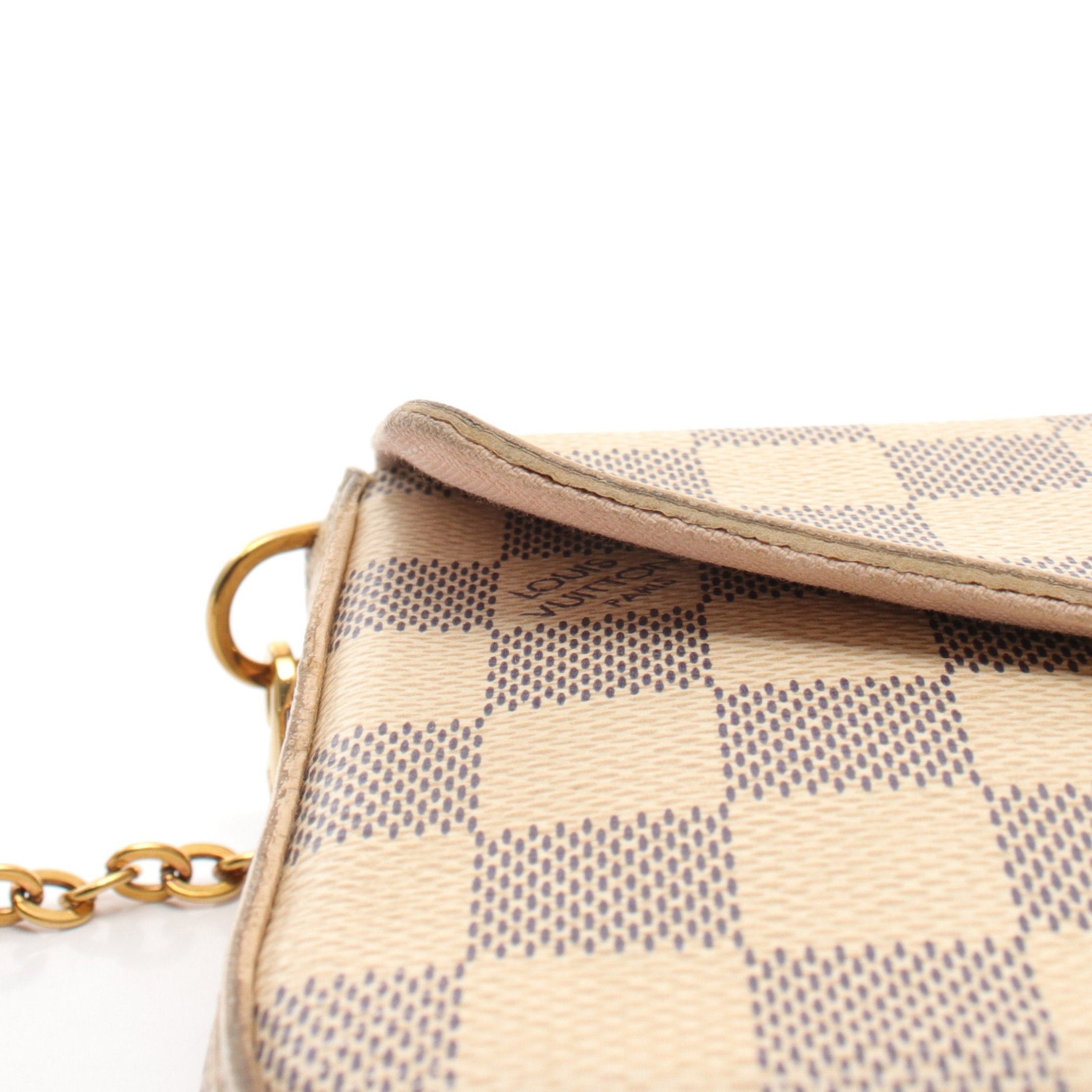 Louis Vuitton Louis Vuitton Pochette Felicie Damier Azur Chain Wallet White Size ONE SIZE - 10 Thumbnail