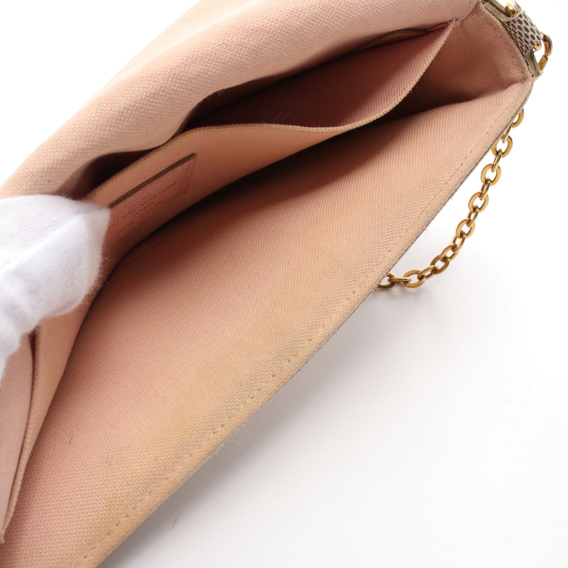 Louis Vuitton Louis Vuitton Pochette Felicie Damier Azur Chain Wallet White Size ONE SIZE - 7 Thumbnail