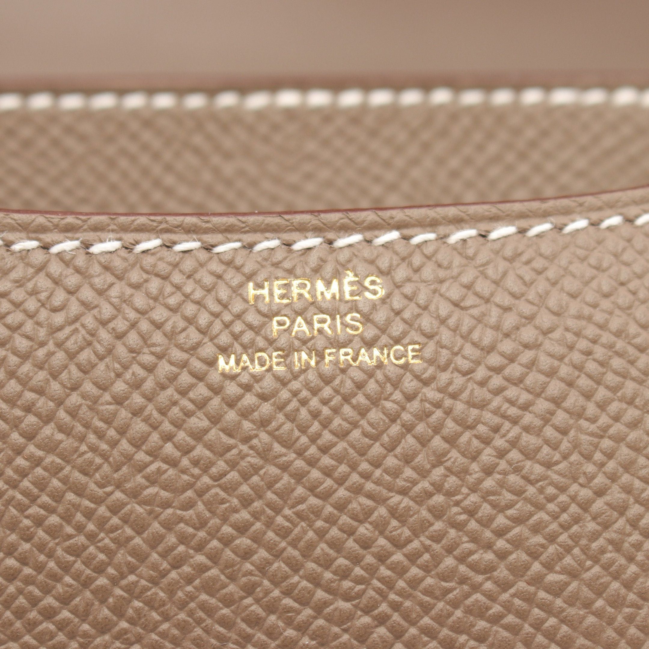 Hermes Hermes Constance 3 Mini Etoupe Shoulder Bag Veau Epsom Gray Brown Gold Hardware Double Engraved Size ONE SIZE - 4 Thumbnail