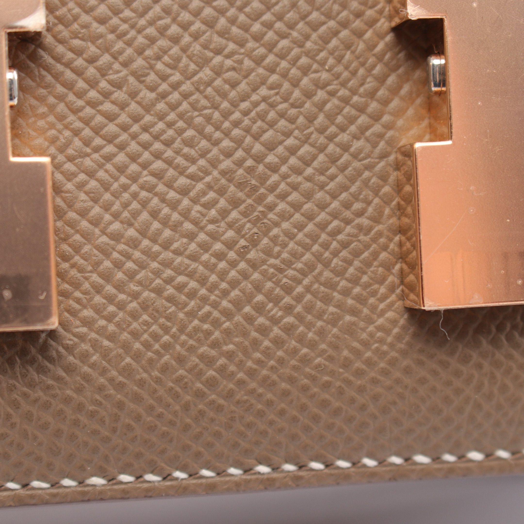 Hermes Hermes Constance 3 Mini Etoupe Shoulder Bag Veau Epsom Gray Brown Gold Hardware Double Engraved Size ONE SIZE - 6 Thumbnail
