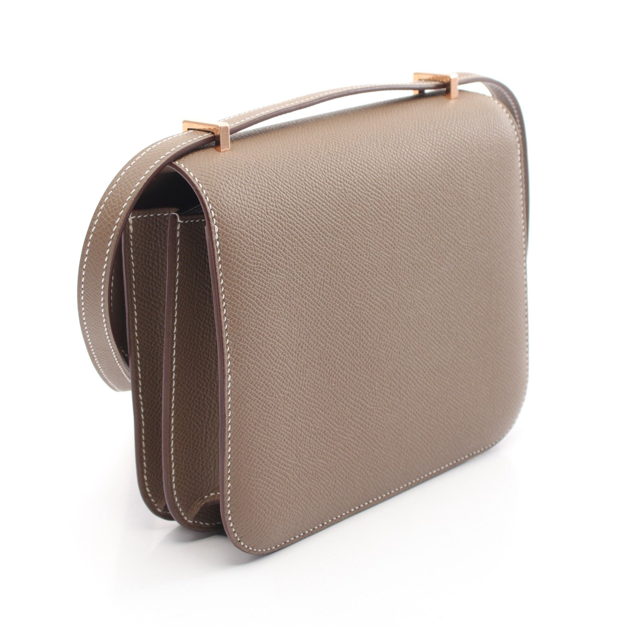 Hermes Hermes Constance 3 Mini Etoupe Shoulder Bag Veau Epsom Gray Brown Gold Hardware Double Engraved Size ONE SIZE - 2 Thumbnail