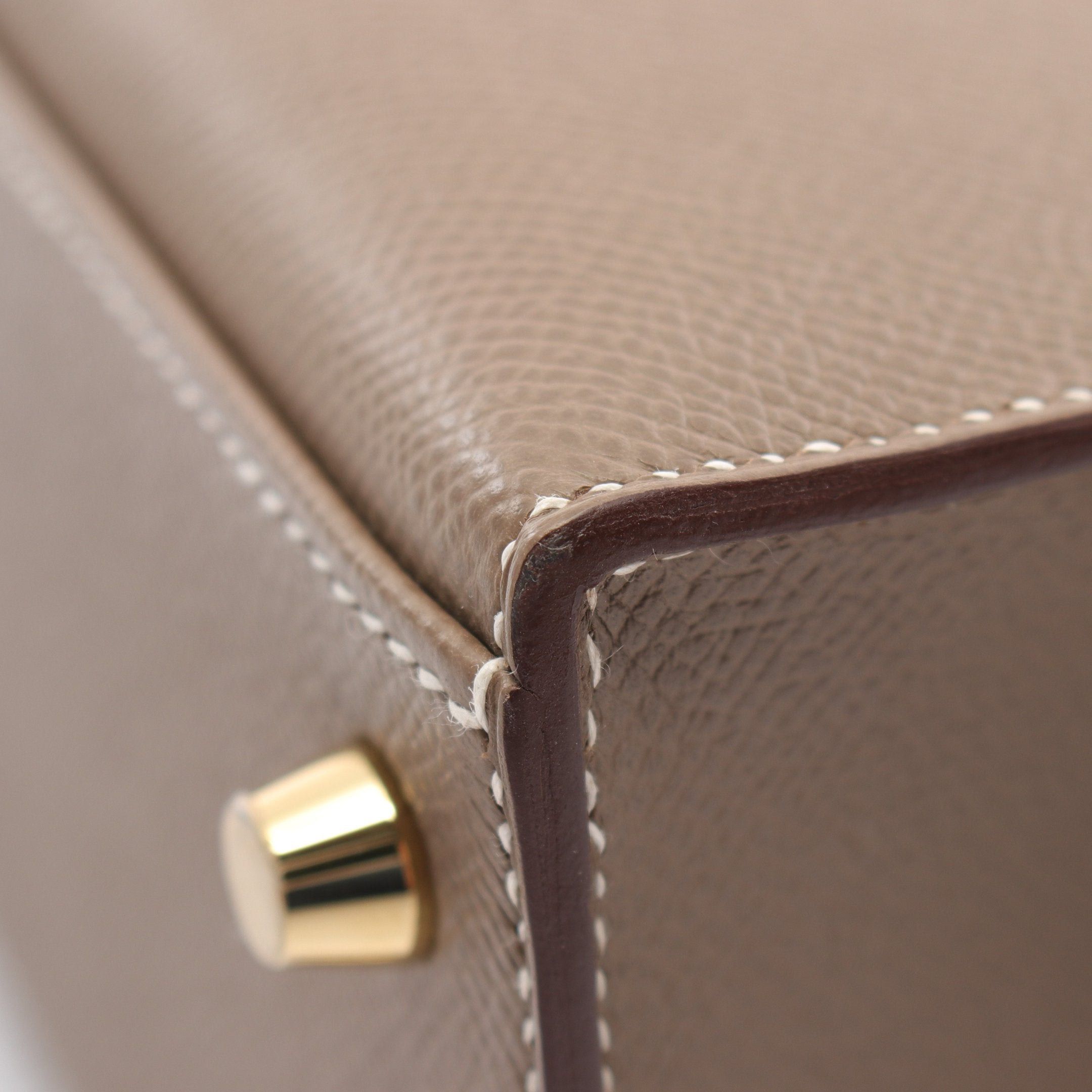 Hermes Hermes Kelly 25 Etoupe Handbag Veau Epsom Gray Beige Gold Hardware Outside Sewing B Stamp Size ONE SIZE - 6 Thumbnail