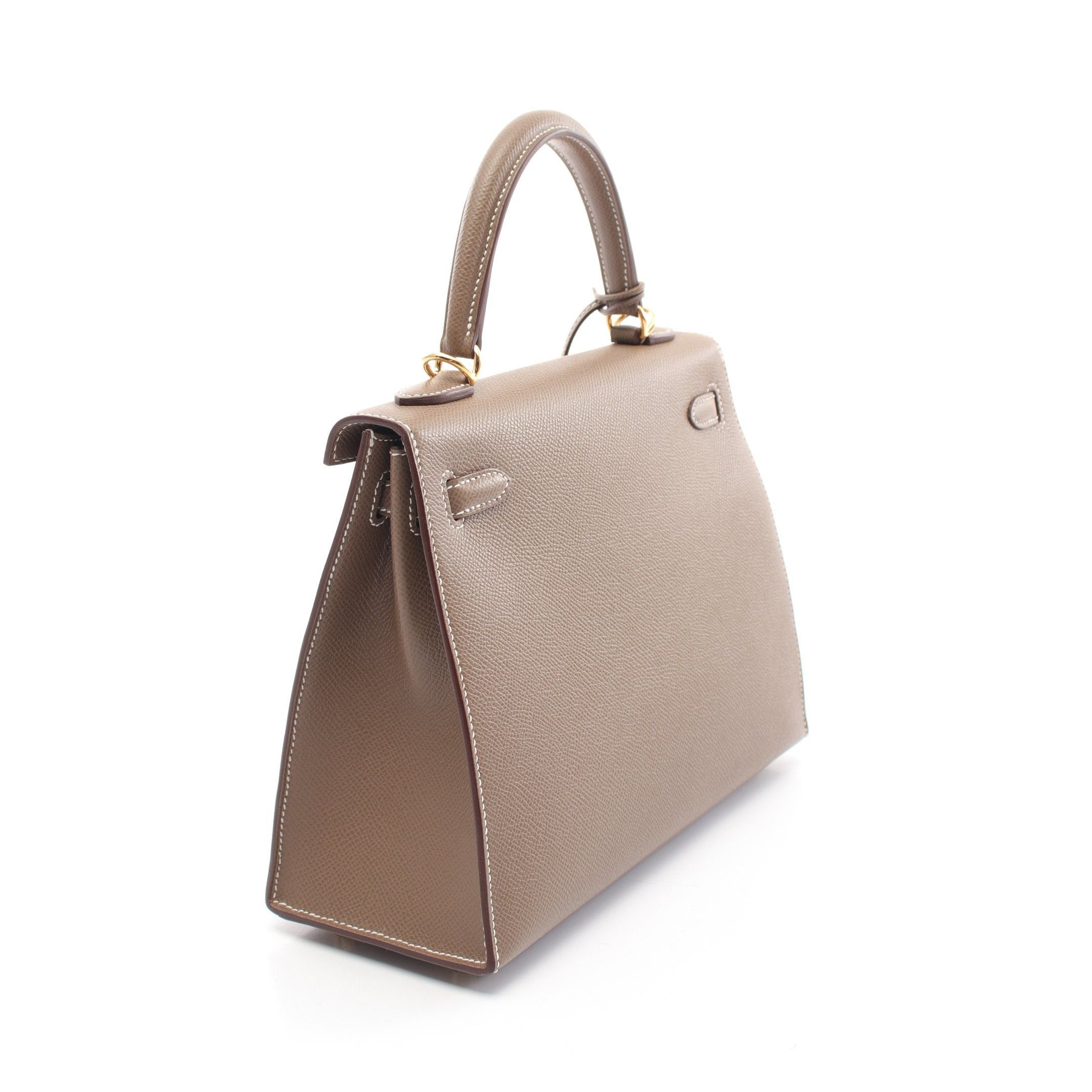 Hermes Hermes Kelly 25 Etoupe Handbag Veau Epsom Gray Beige Gold Hardware Outside Sewing B Stamp Size ONE SIZE - 2 Thumbnail