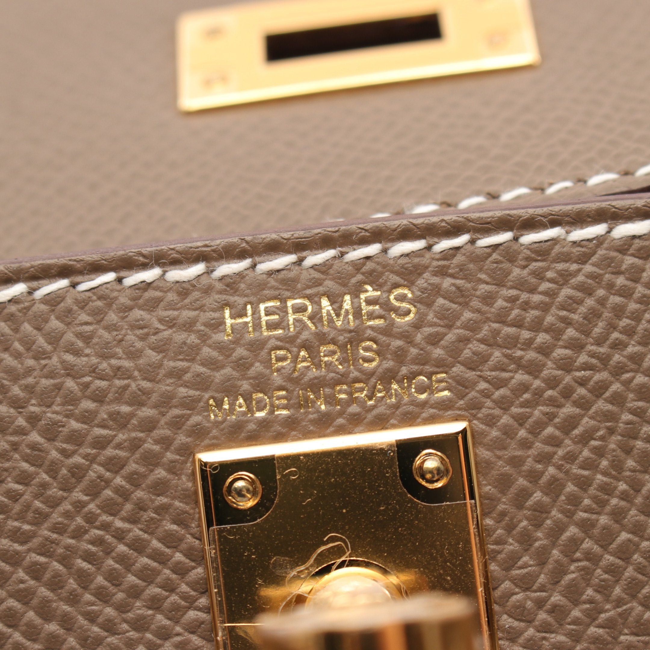 Hermes Hermes Kelly 25 Etoupe Handbag Veau Epsom Gray Beige Gold Hardware Outside Sewing B Stamp Size ONE SIZE - 4 Thumbnail