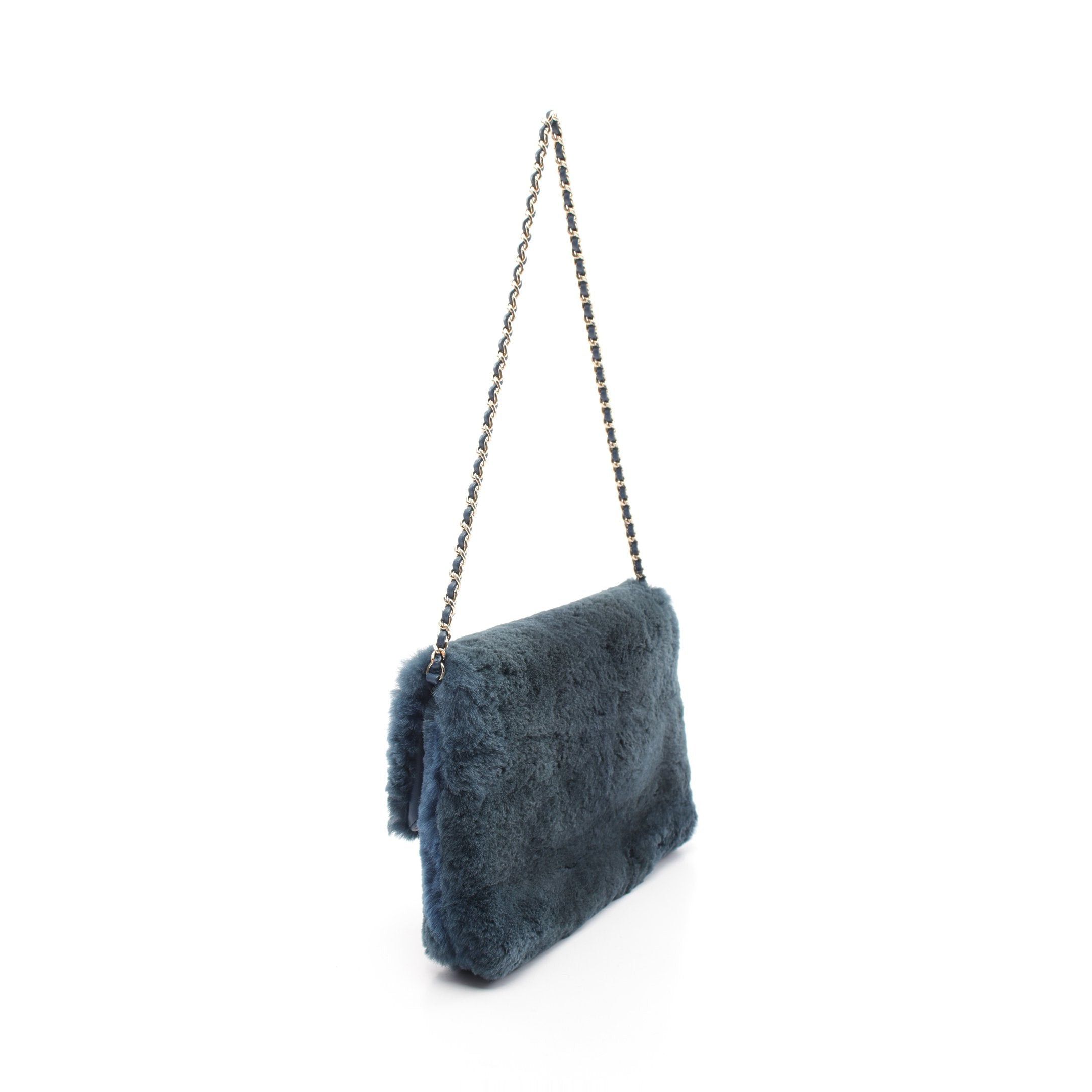 Chanel Chanel Coco Mark Chain Shoulder Bag Fur Dark Blue Gold Hardware Size ONE SIZE - 2 Thumbnail