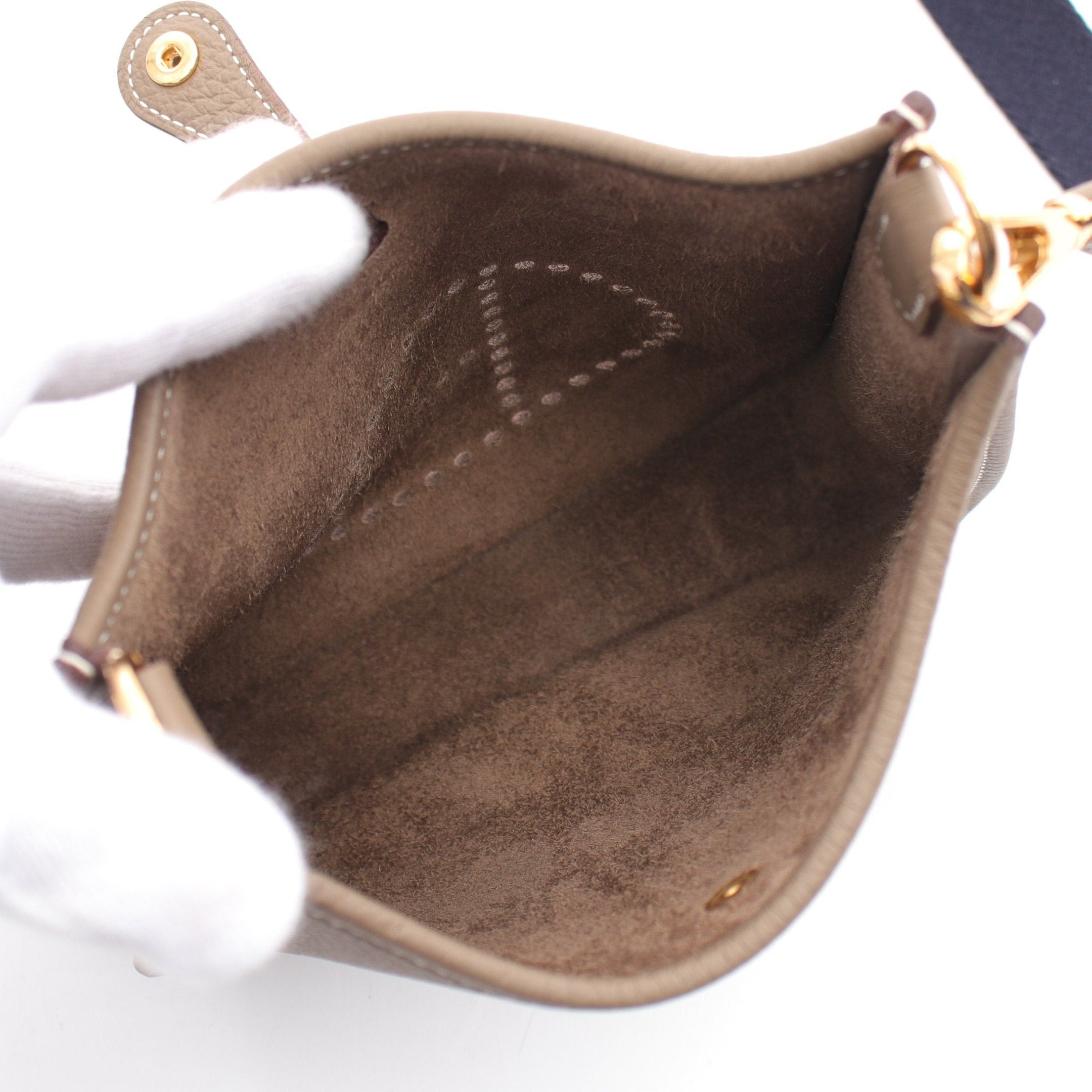 Hermes Hermes Evelyn Tpm Amazon Etoupe Shoulder Bag Clemence Leather Gray Beige Gold Hardware B Stamp Size ONE SIZE - 3 Thumbnail