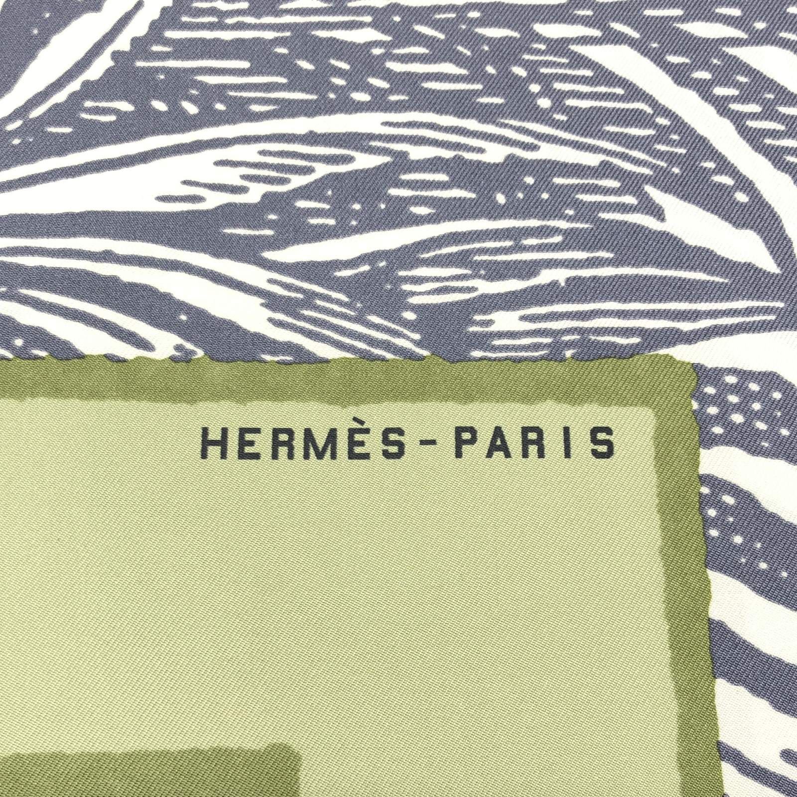 Hermes Hermes Carres 90 Scarf Silk Green Size ONE SIZE - 4 Thumbnail